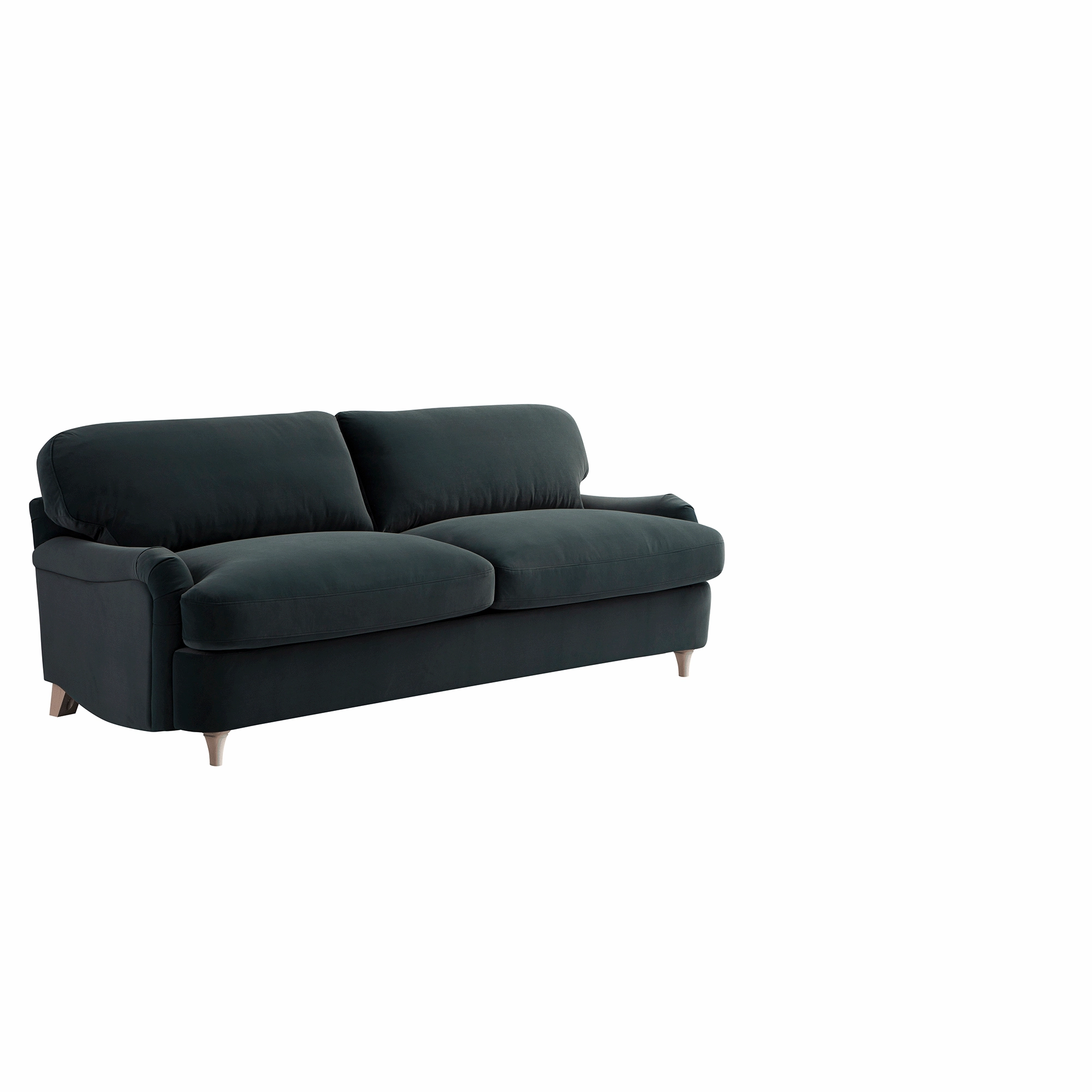 Daphnis Aegean Blue Velvet Sofa Bed, Large 3-Seater