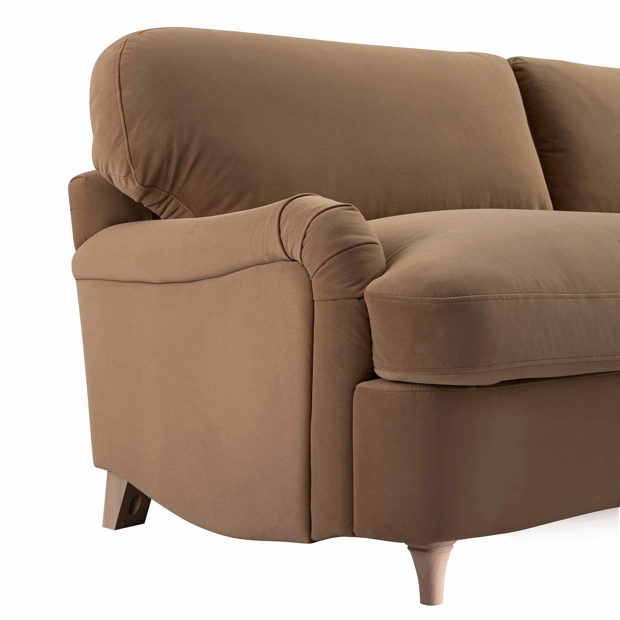 Daphnis Camel Velvet Sofa Bed, Large 3-Seater