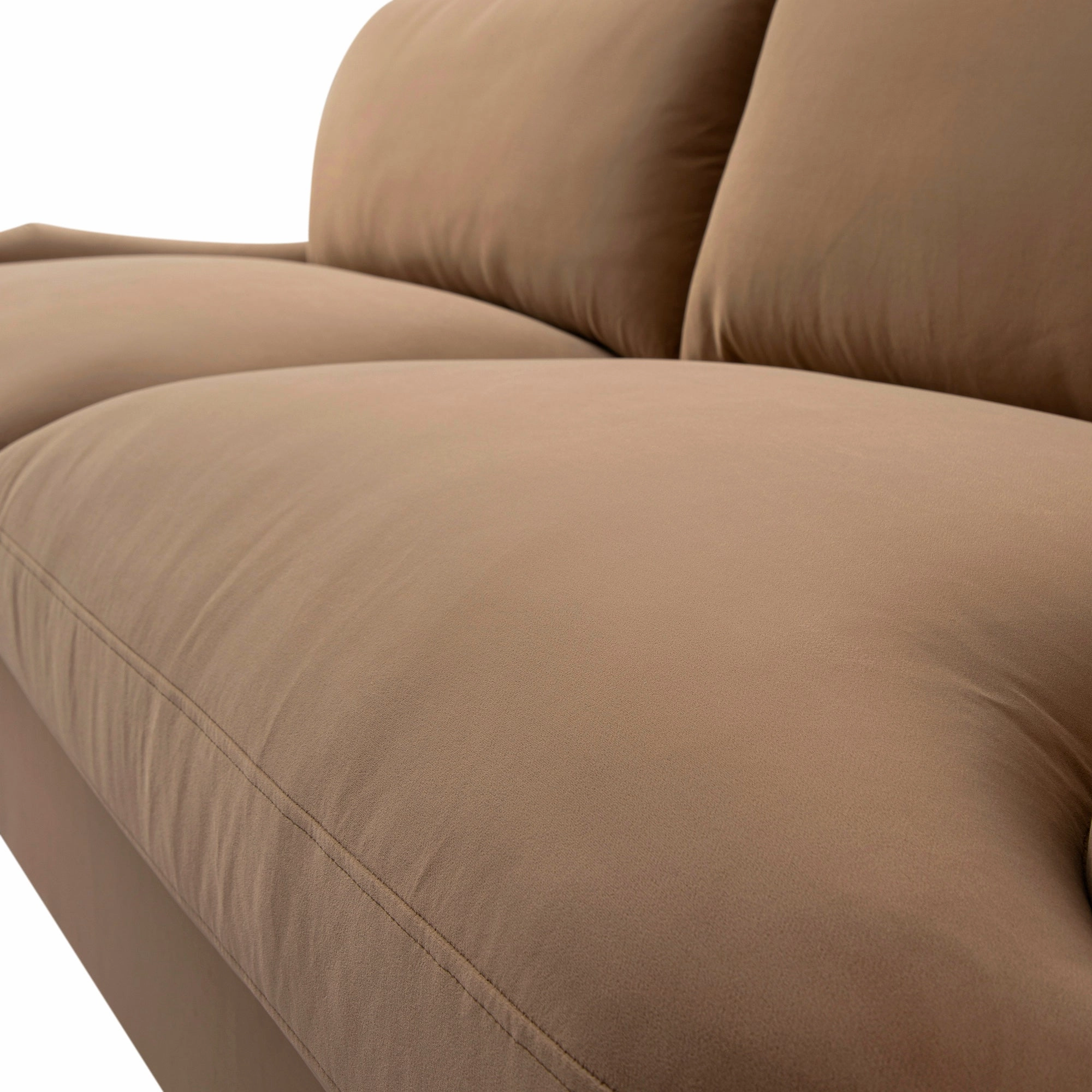 Daphnis Camel Velvet Sofa Bed, Large 3-Seater