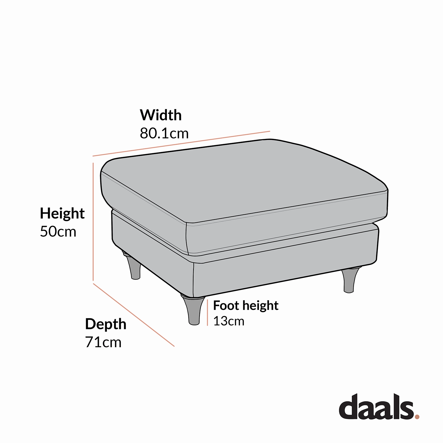Daphnis Camel Velvet Sofa, Footstool