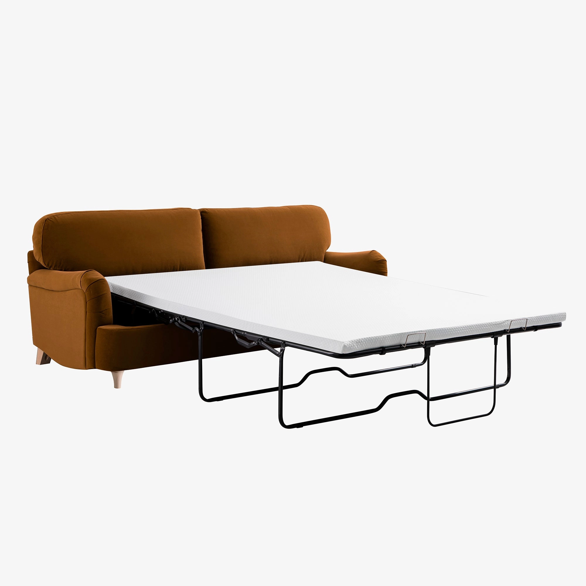 Daphnis Cinnamon Velvet Sofa Bed, Large 3-Seater