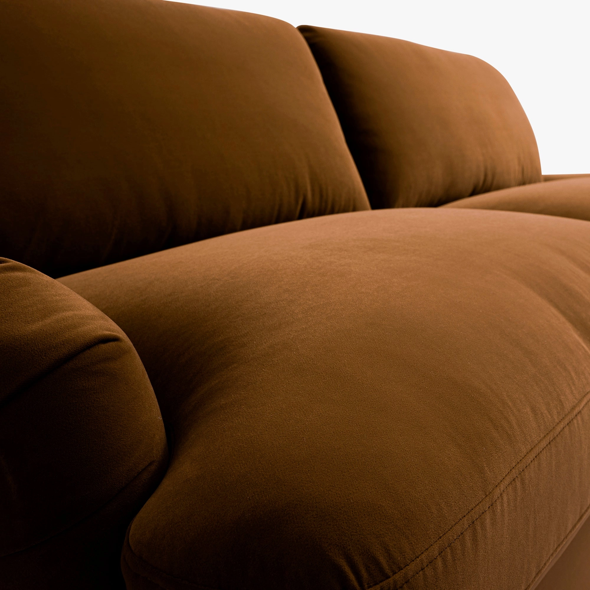 Daphnis Cinnamon Velvet Sofa Bed, Large 3-Seater