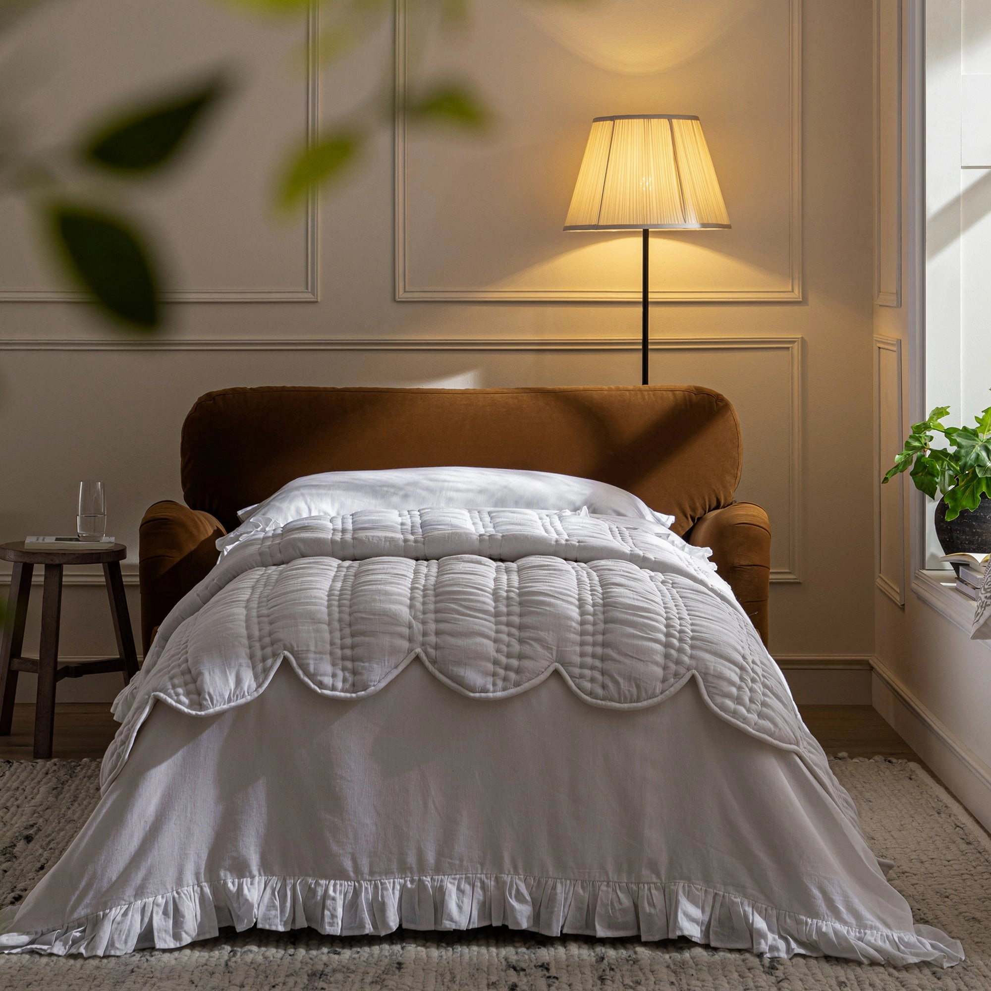 Daphnis Cinnamon Velvet Sofa Bed, Loveseat