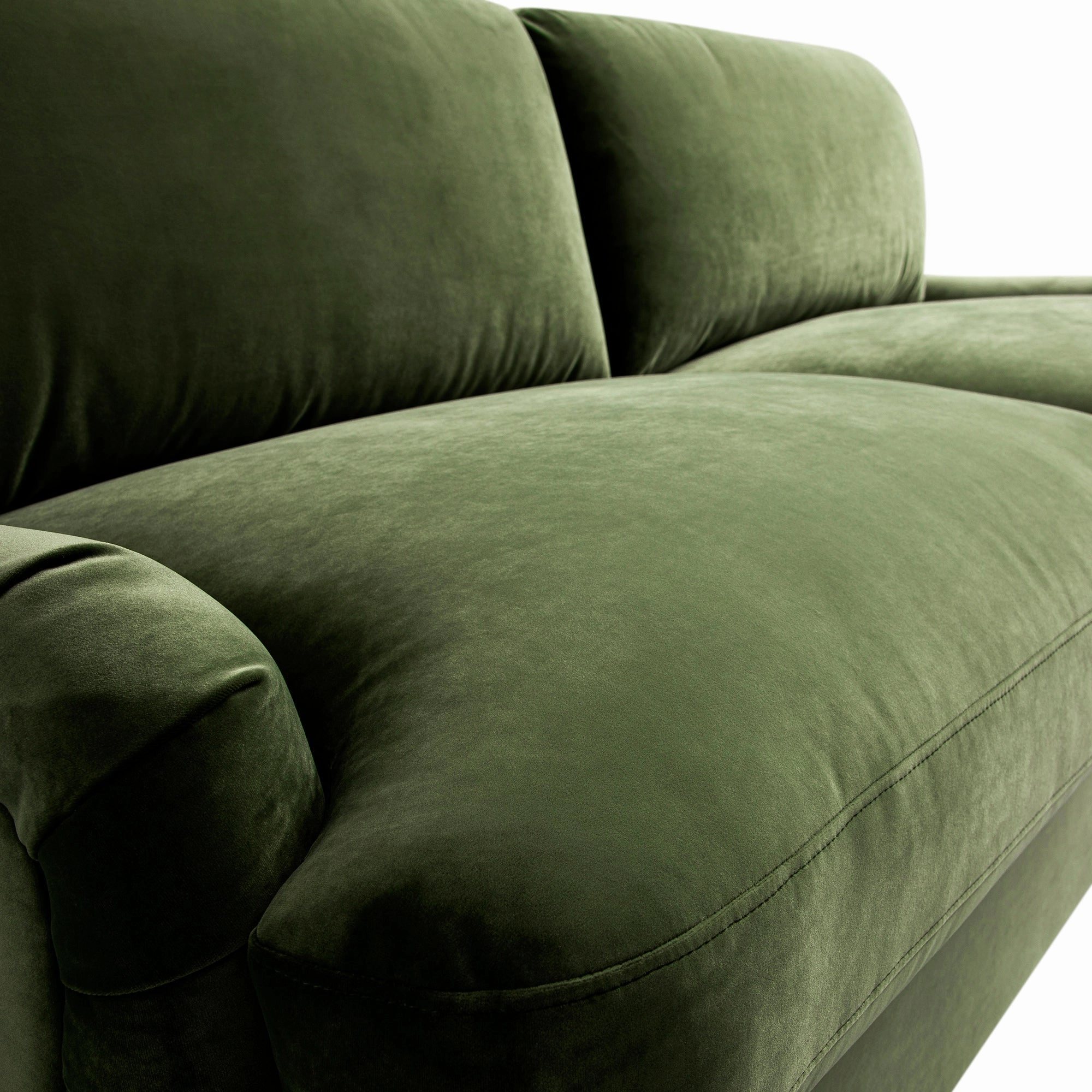 Daphnis Fern Green Velvet Sofa Bed, Large 3-Seater