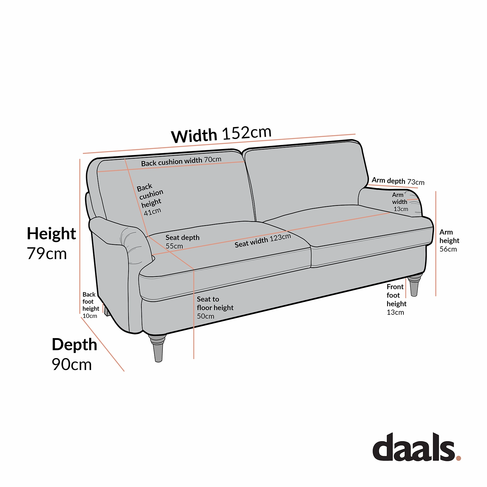 Daphnis Fudge Velvet Sofa, 2-Seater