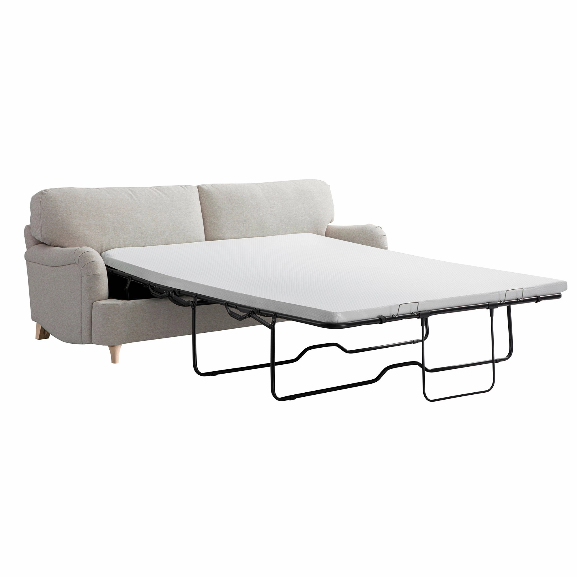 Daphnis Oatmeal Fabric Sofa Bed, Large 3-Seater