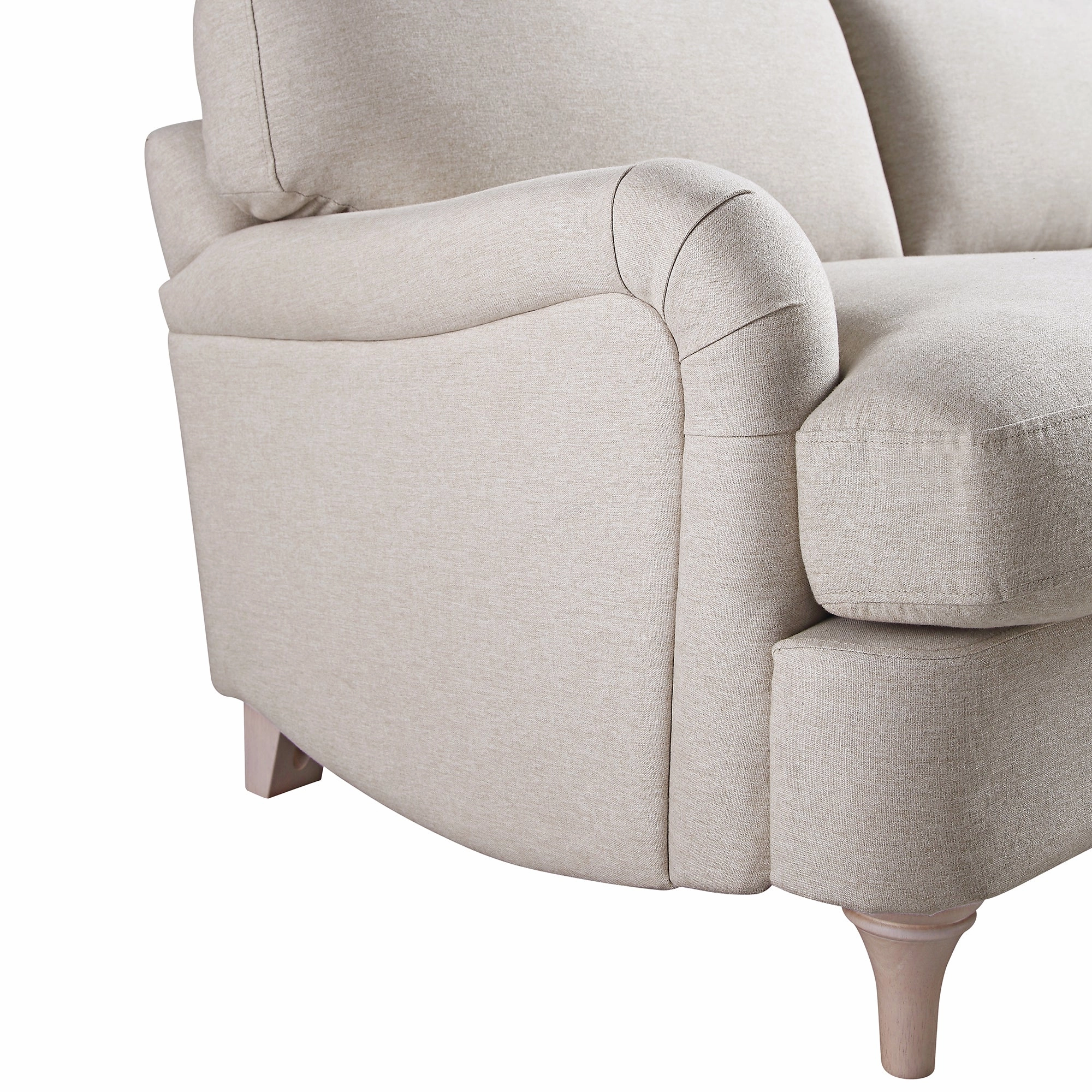 Daphnis Oatmeal Fabric Sofa, Grande Chaise Sofa Right Hand Facing