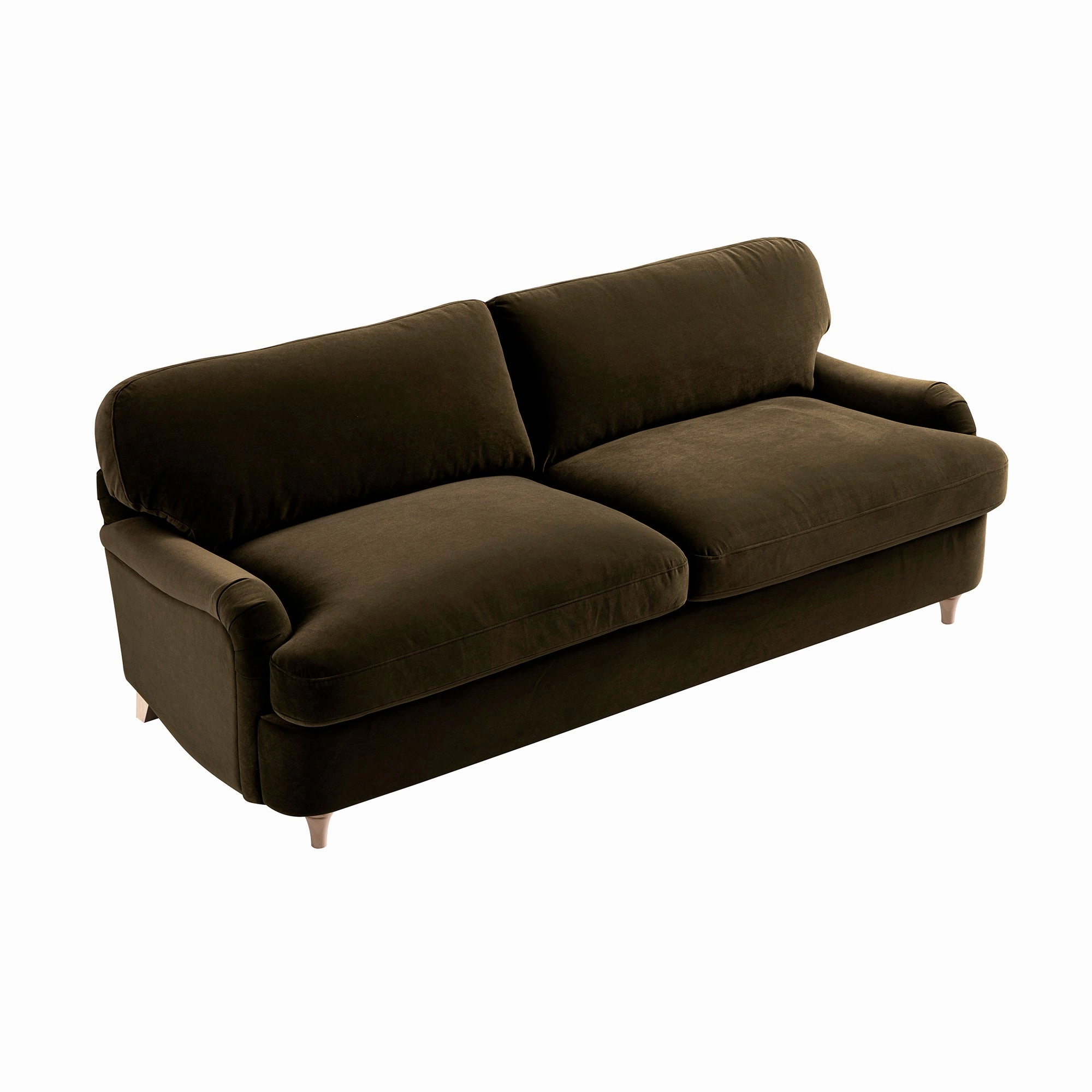 Daphnis Seaweed Velvet Sofa Bed, Large 3-Seater