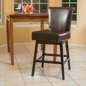 Dark Brown Leather Swivel Counter Stool - NH670692 kitchen accessories, table linens