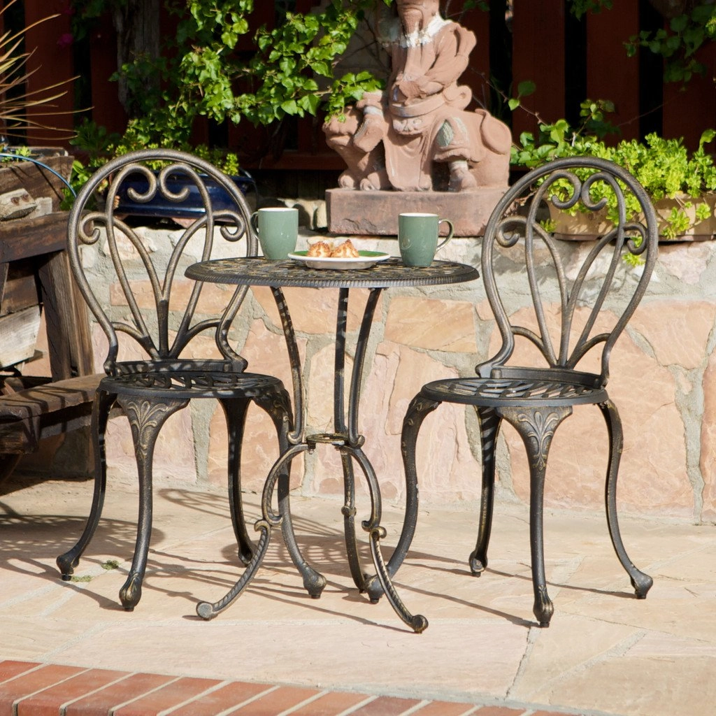 Dark Gold Cast Aluminum 3-piece Bistro Set - NH932232 outdoor lounge chair, patio sofa