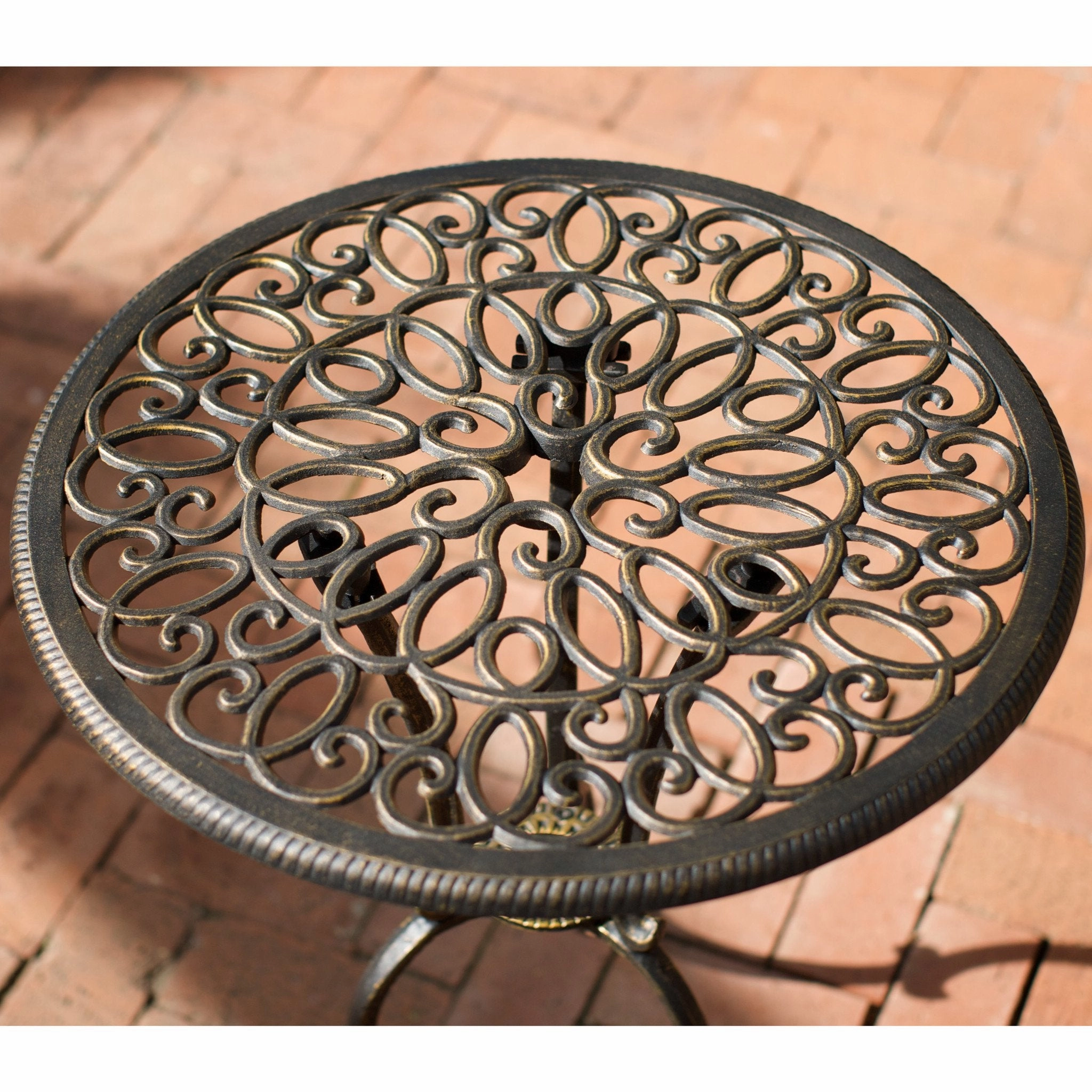 Dark Gold Cast Aluminum 3-piece Bistro Set - NH932232