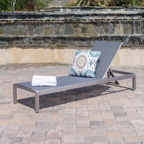 Dark Gray Outdoor Mesh Chaise Lounge - NH663003 outdoor furniture, garden bench