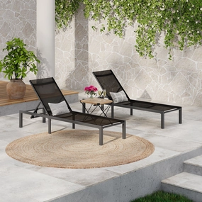 Deburoe Outdoor Adjustable Chaise Lounge(Set of 2) patio umbrella, gazebo
