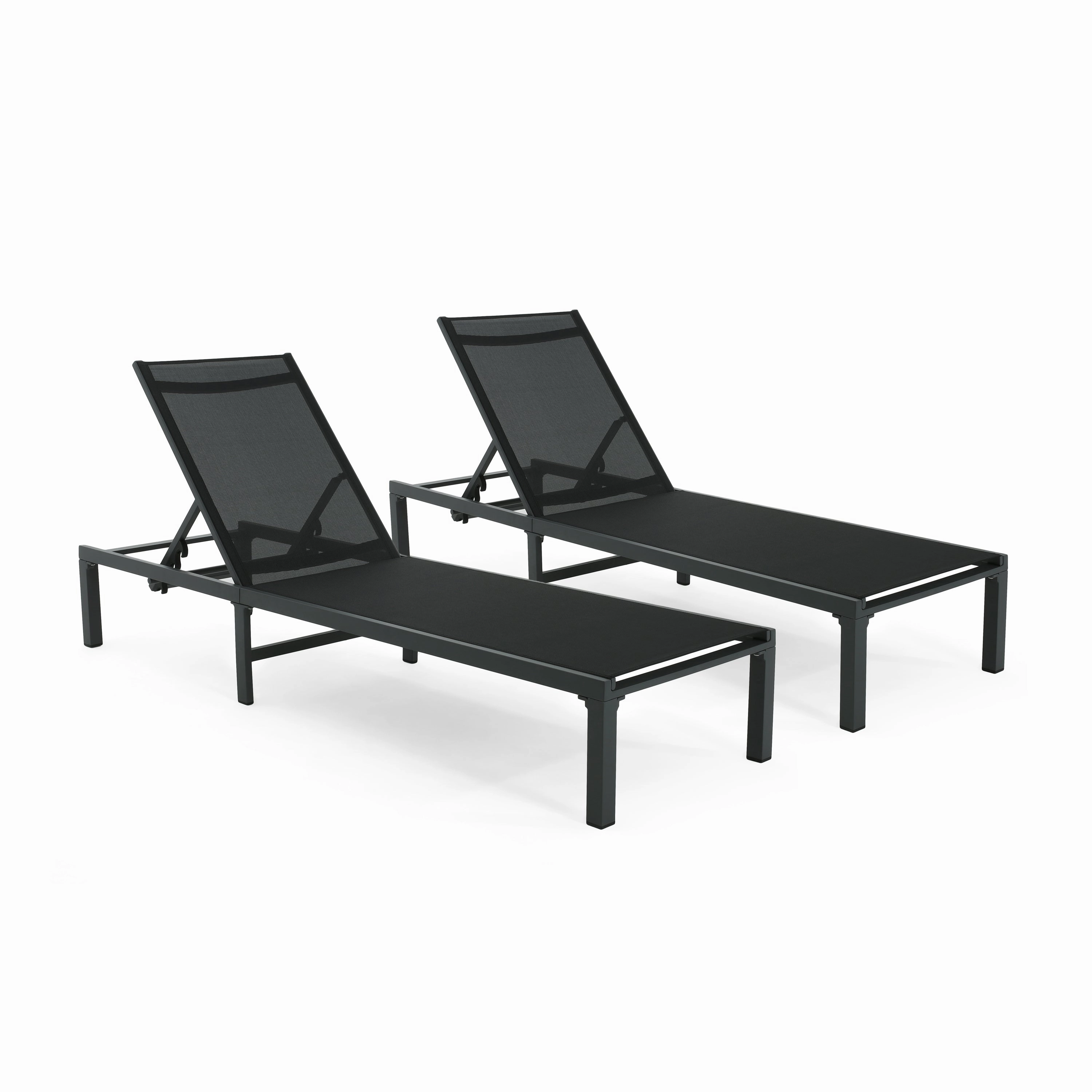 Deburoe Outdoor Adjustable Chaise Lounge(Set of 2)