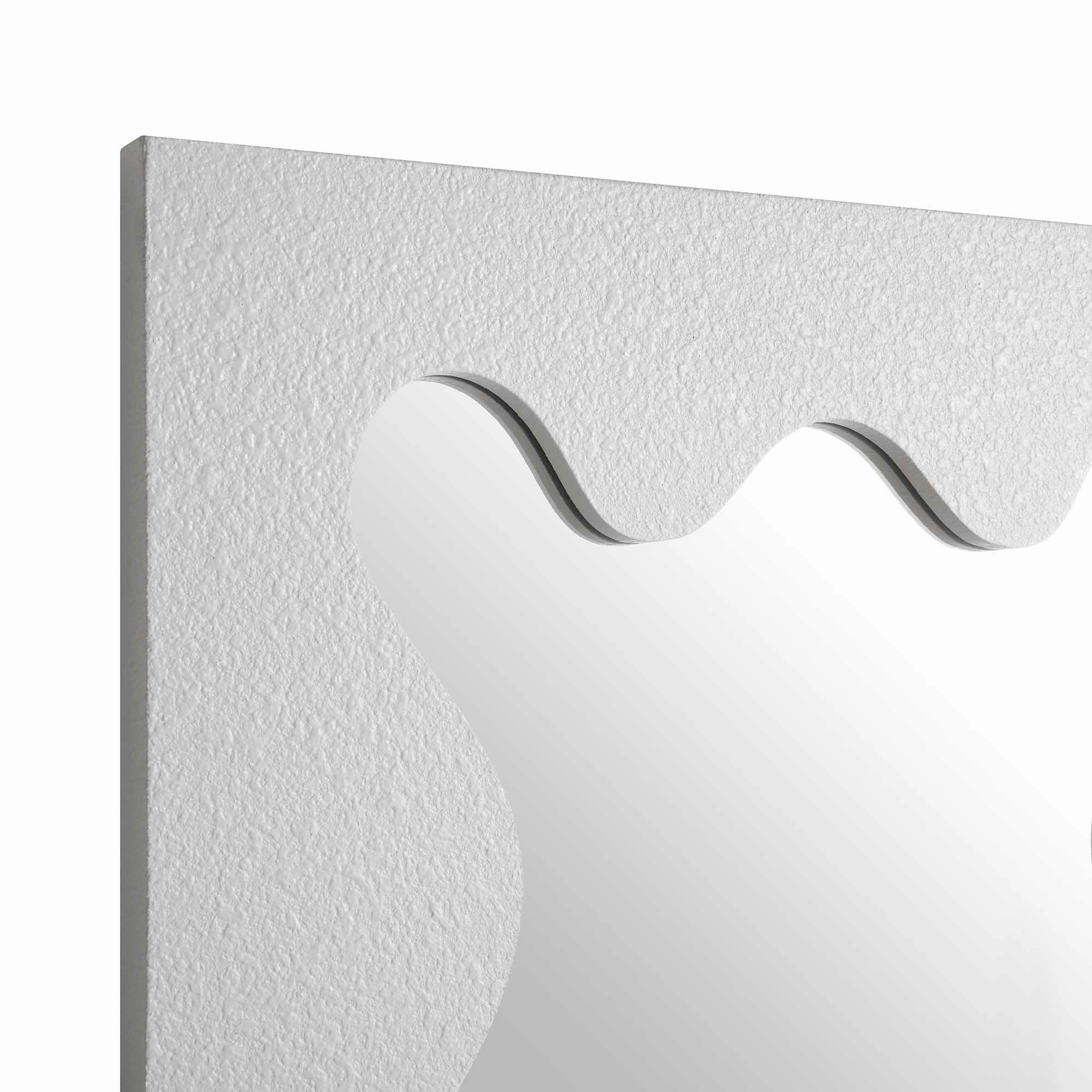 Destin Wave Mirror 100 x 60 cm, White Matte
