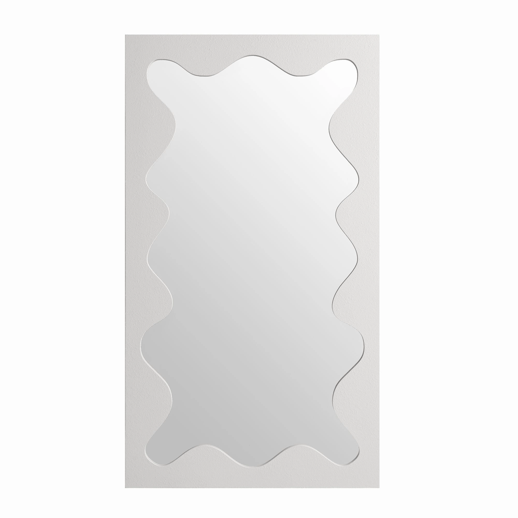 Destin Wave Mirror 180 x 100 cm, White Matte