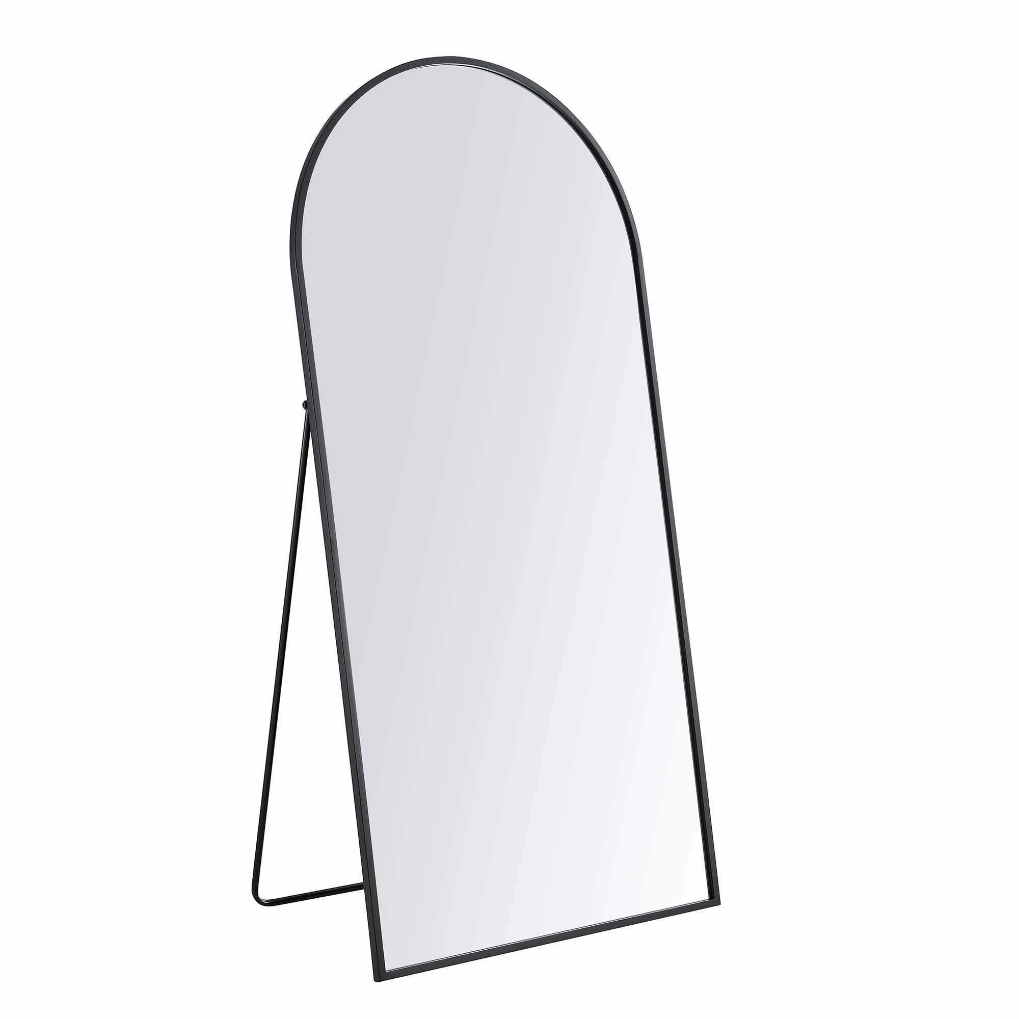 Dina Freestanding Arched Full Length Metal Frame Mirror 160 x 76 cm, Black