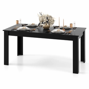 Dining Table, Wood Rectangular Table Dining Table 63" x 31.5" x 30" kitchen towel, placemats