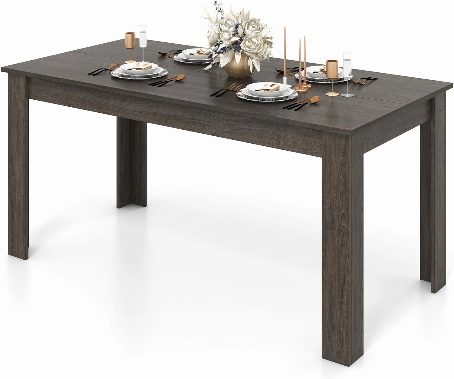 Dining Table, Wood Rectangular Table Dining Table 63" x 31.5" x 30"