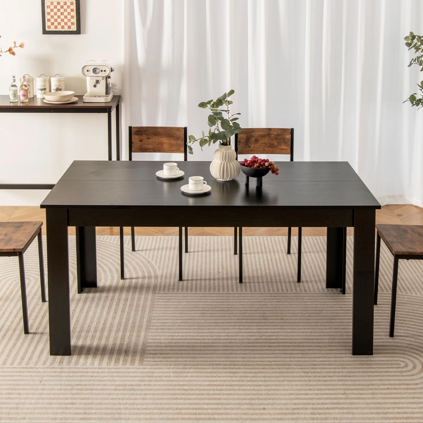 Dining Table, Wood Rectangular Table Dining Table 63" x 31.5" x 30"