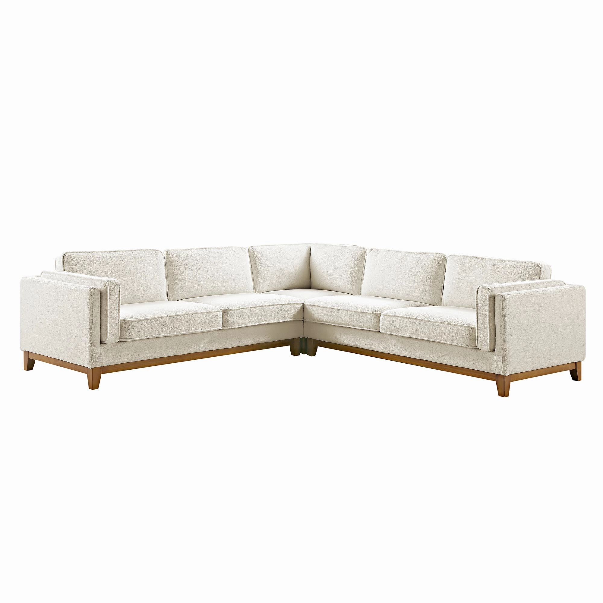 Dipley Beige Boucle Fabric Grande Corner Sofa