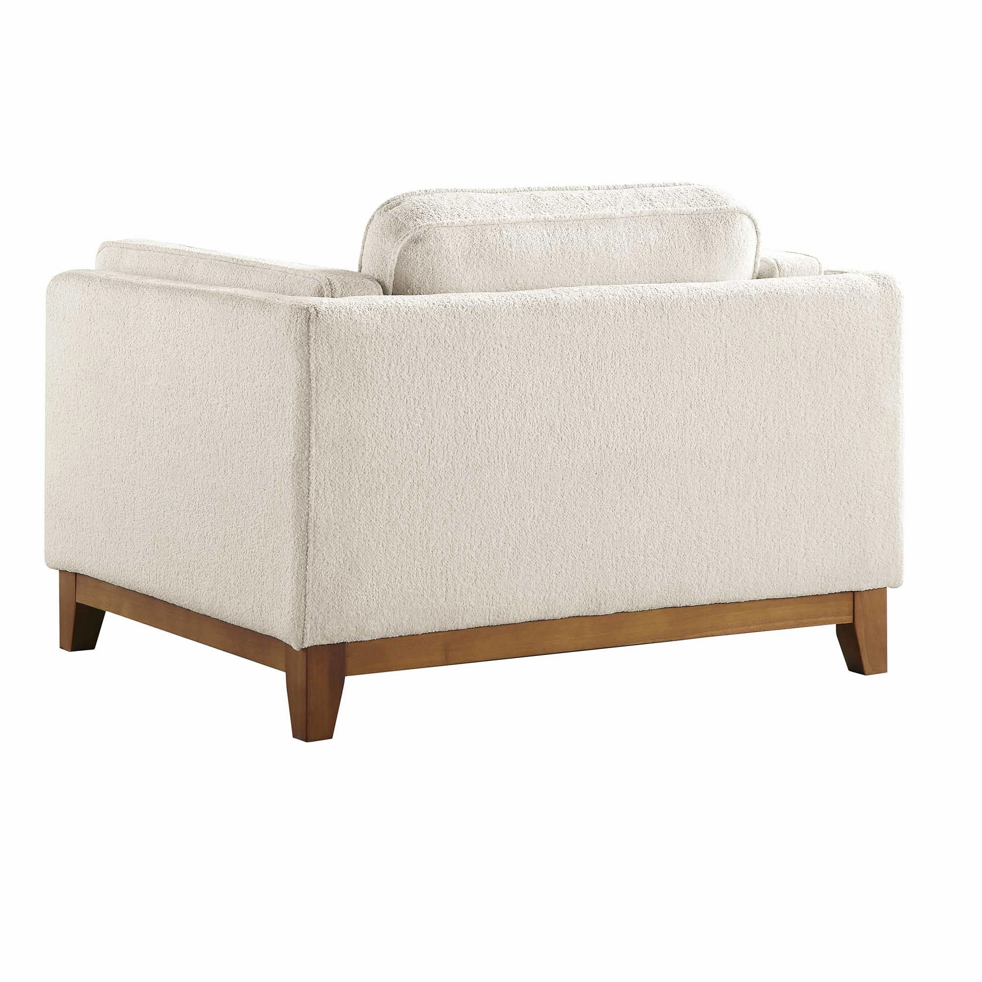 Dipley Beige Boucle Fabric Sofa, 1-Seater
