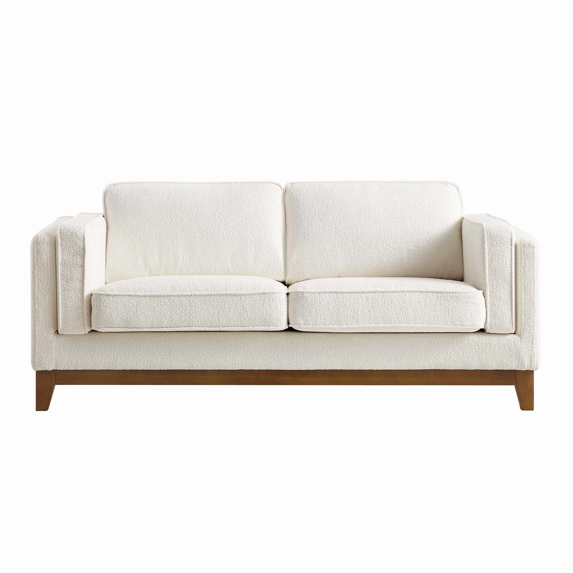Dipley Beige Boucle Fabric Sofa, 2-Seater