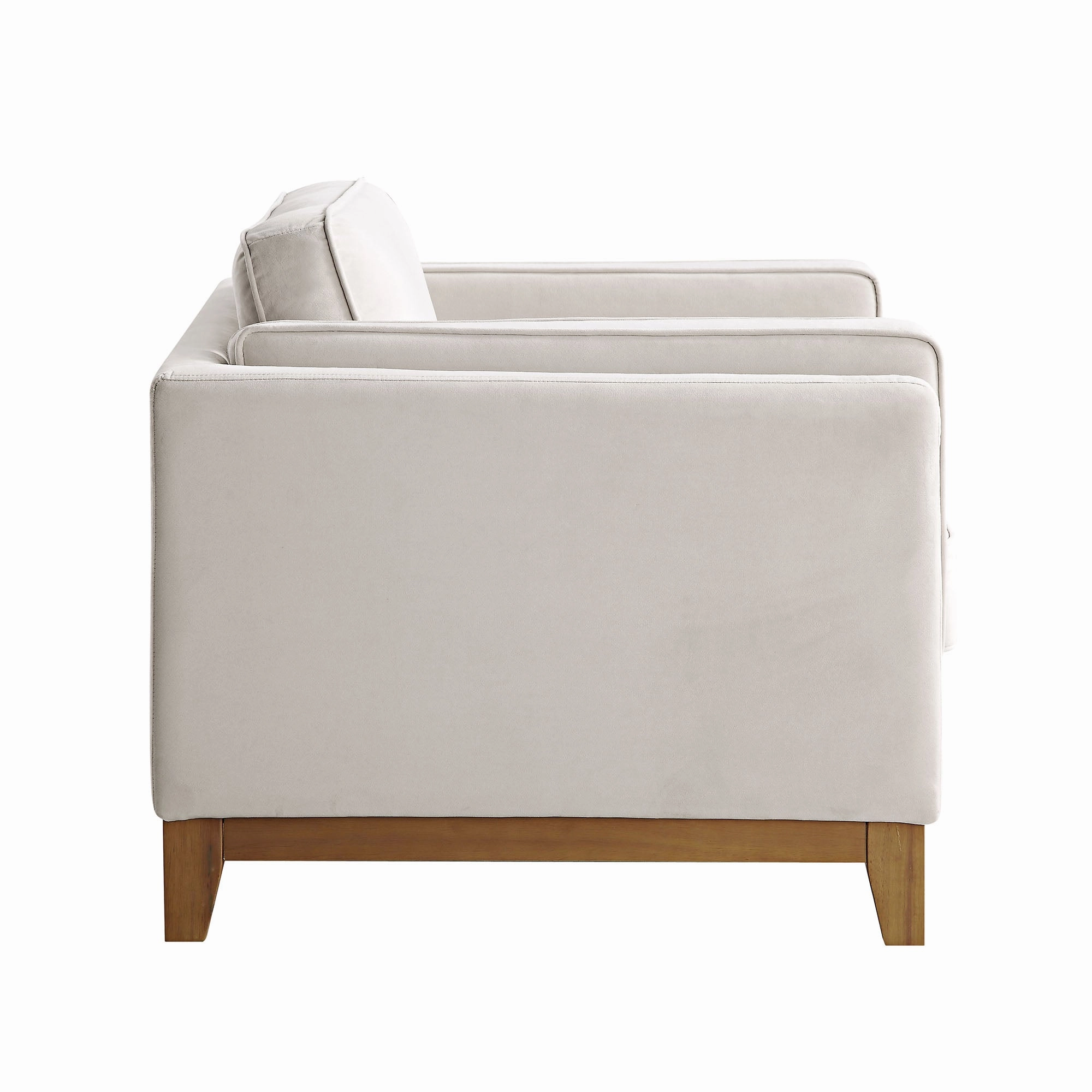 Dipley Champagne Velvet Sofa, 1-Seater