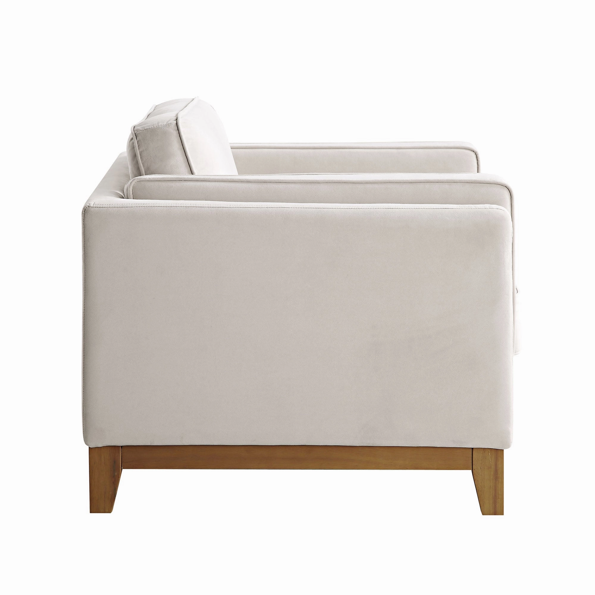 Dipley Champagne Velvet Sofa, 1-Seater