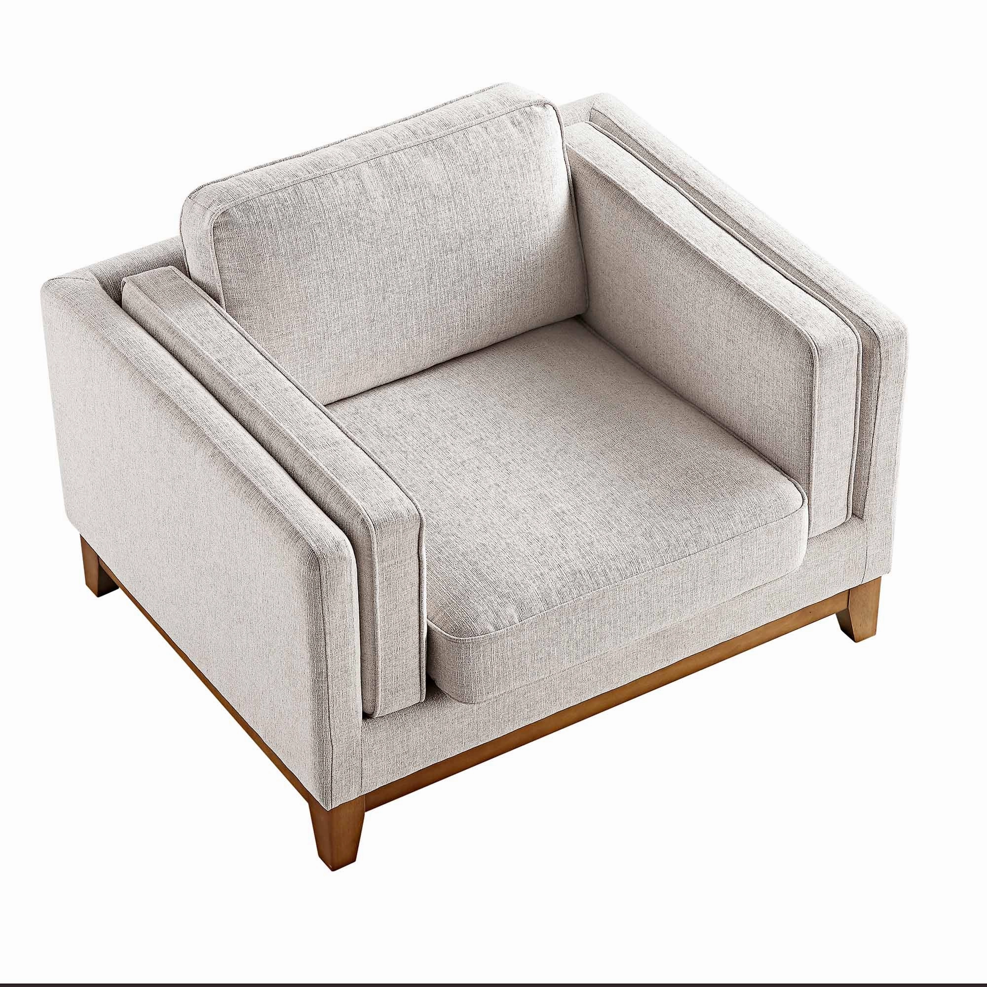 Dipley Oatmeal Fabric Sofa, 1-Seater