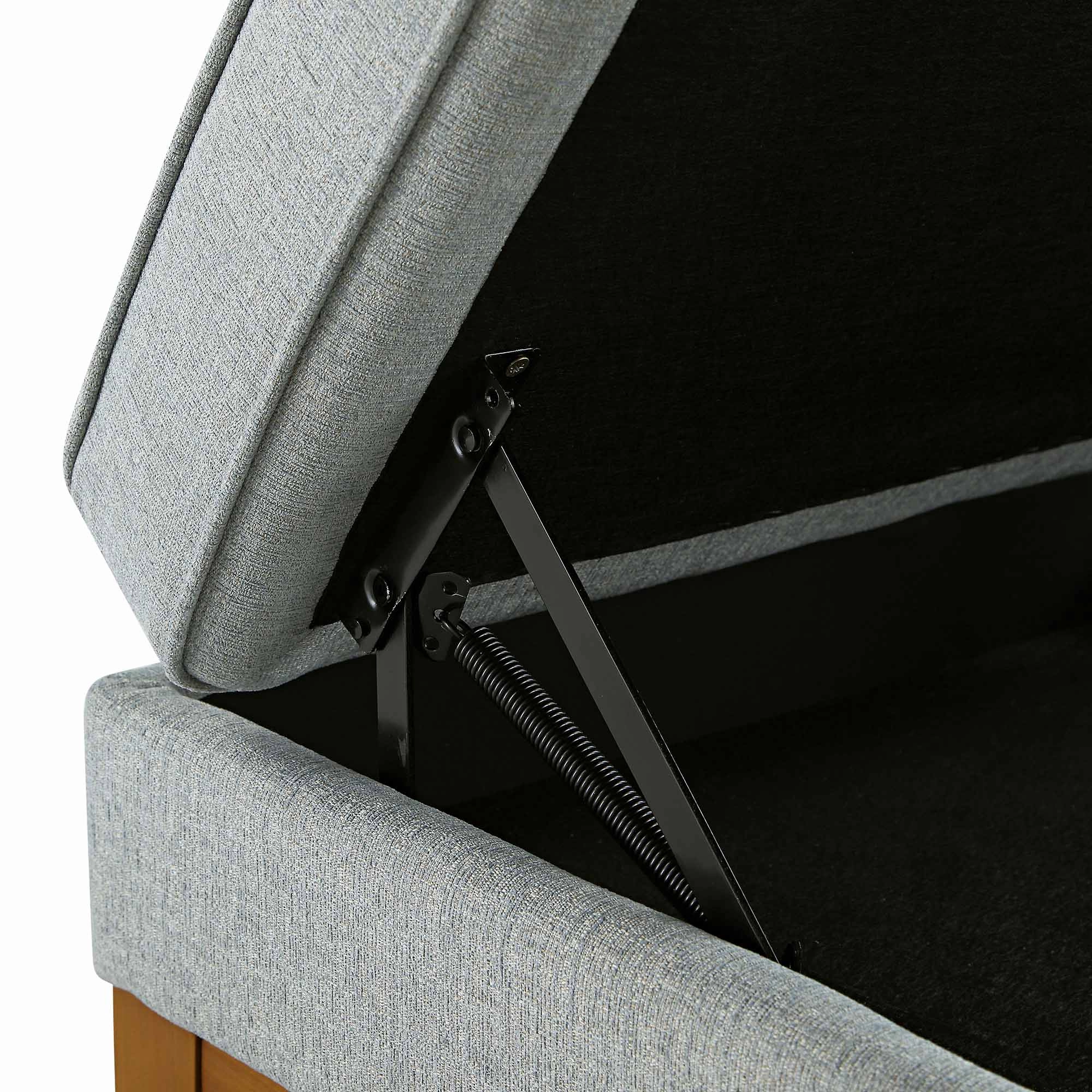 Dipley Sage Woven Fabric Storage Footstool