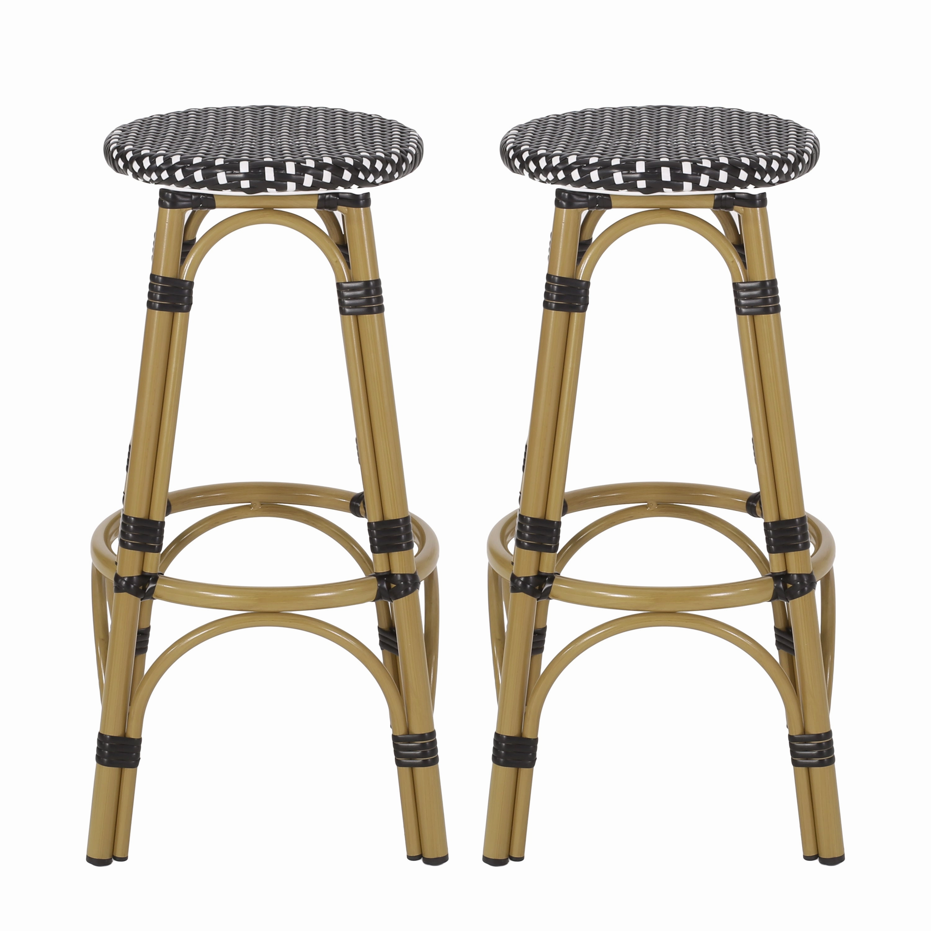 Dohney Outdoor French Aluminum 29.5 Inch Barstools, Set of 2 outdoor lounge chair, patio sofa