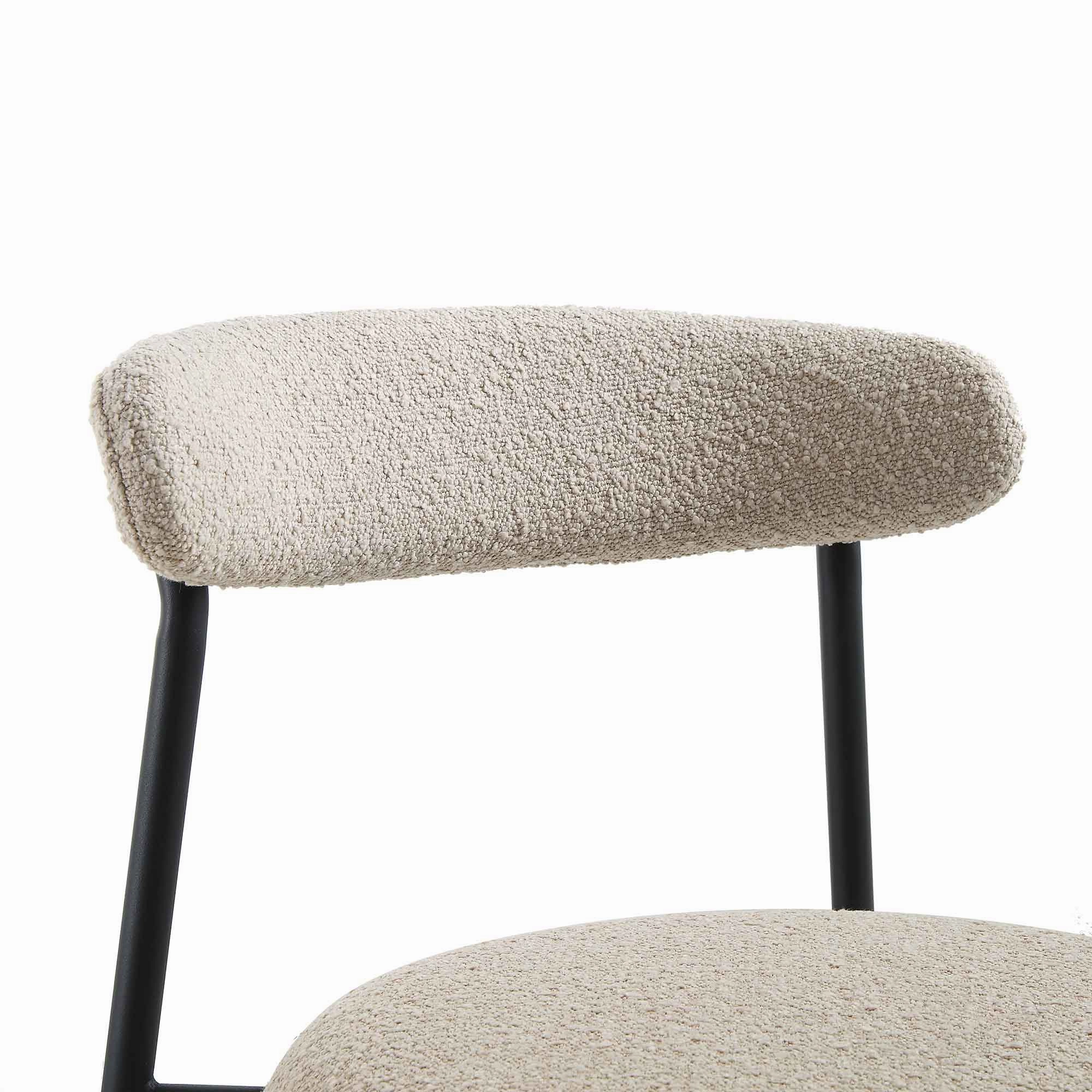 Donna Set of 2 Taupe Boucle Dining Chairs