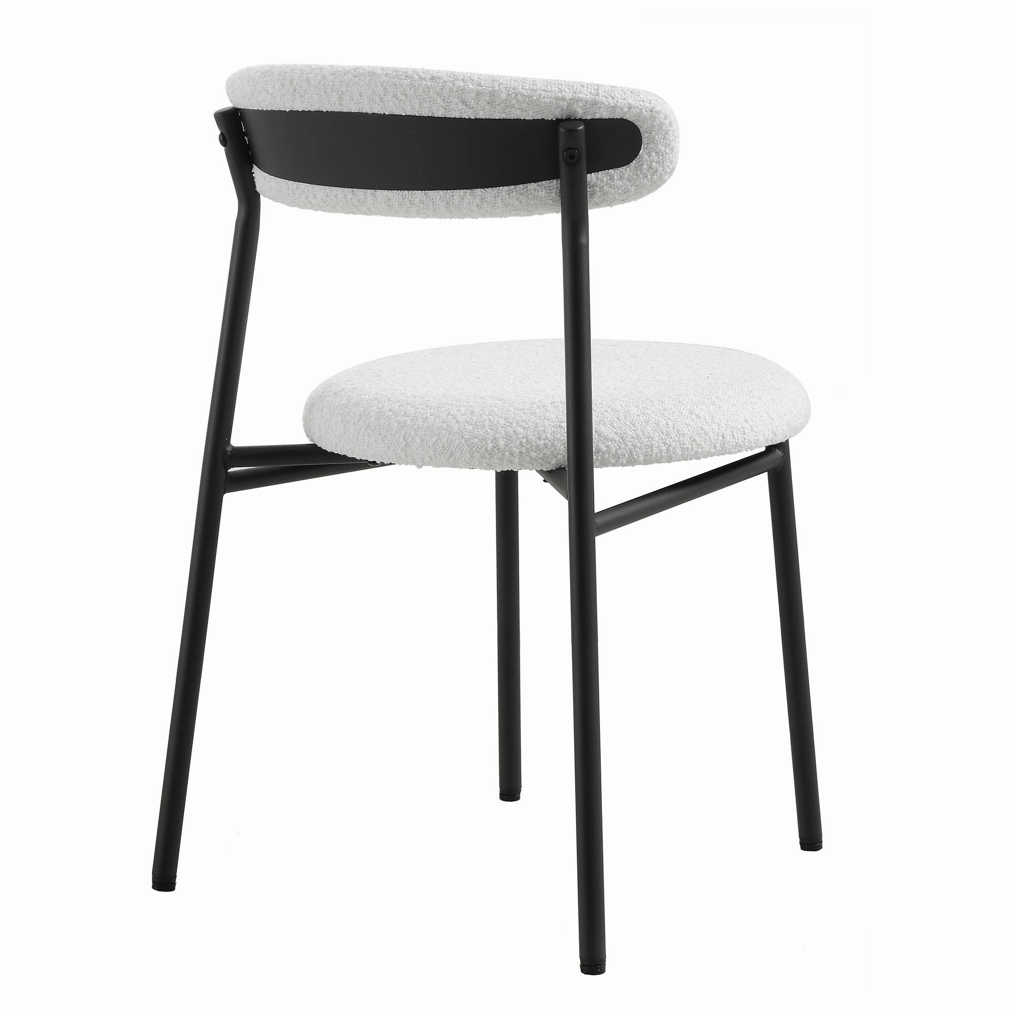 Donna Set of 2 White Boucle Dining Chairs