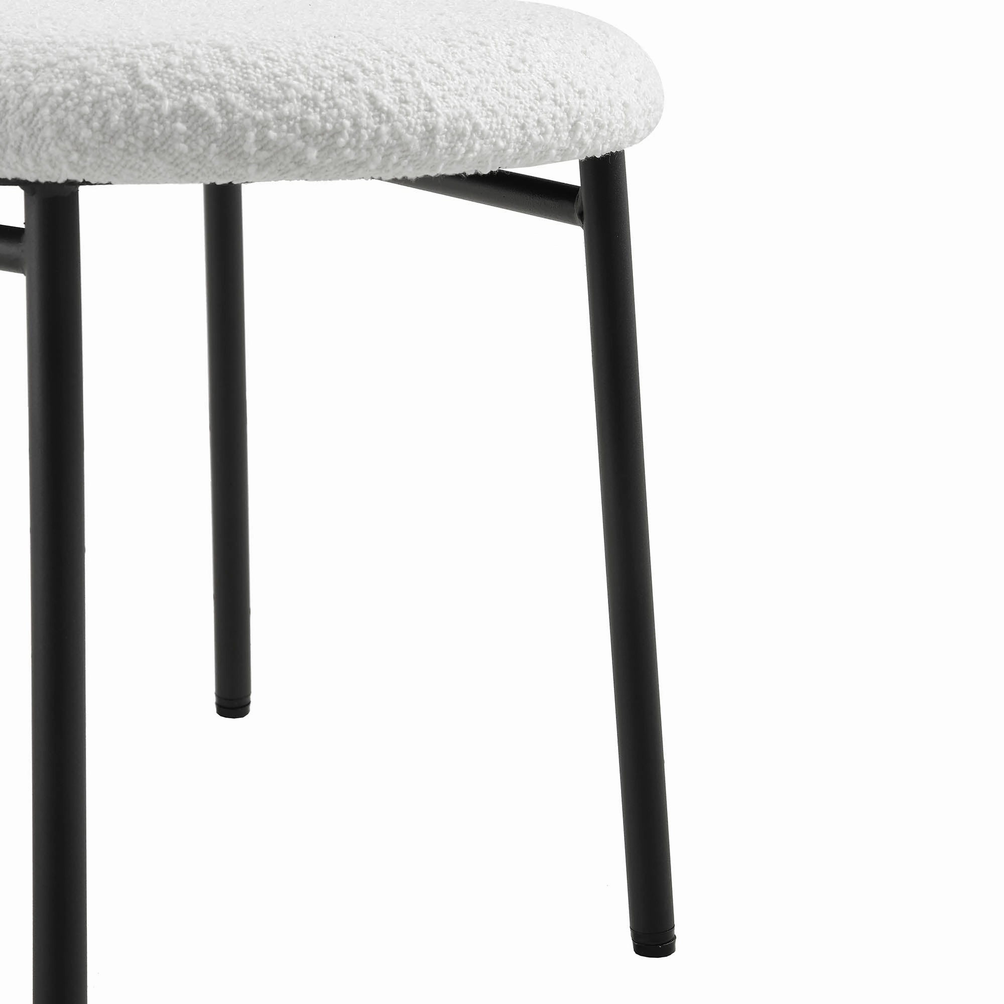 Donna Set of 2 White Boucle Dining Chairs
