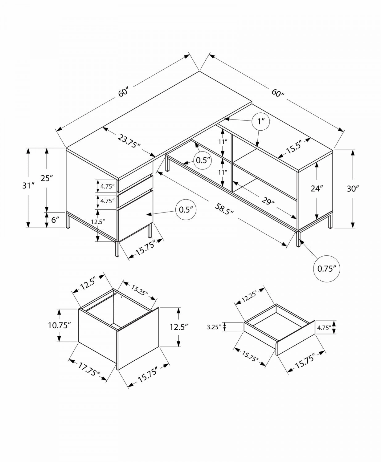 Dova Desk - Brown