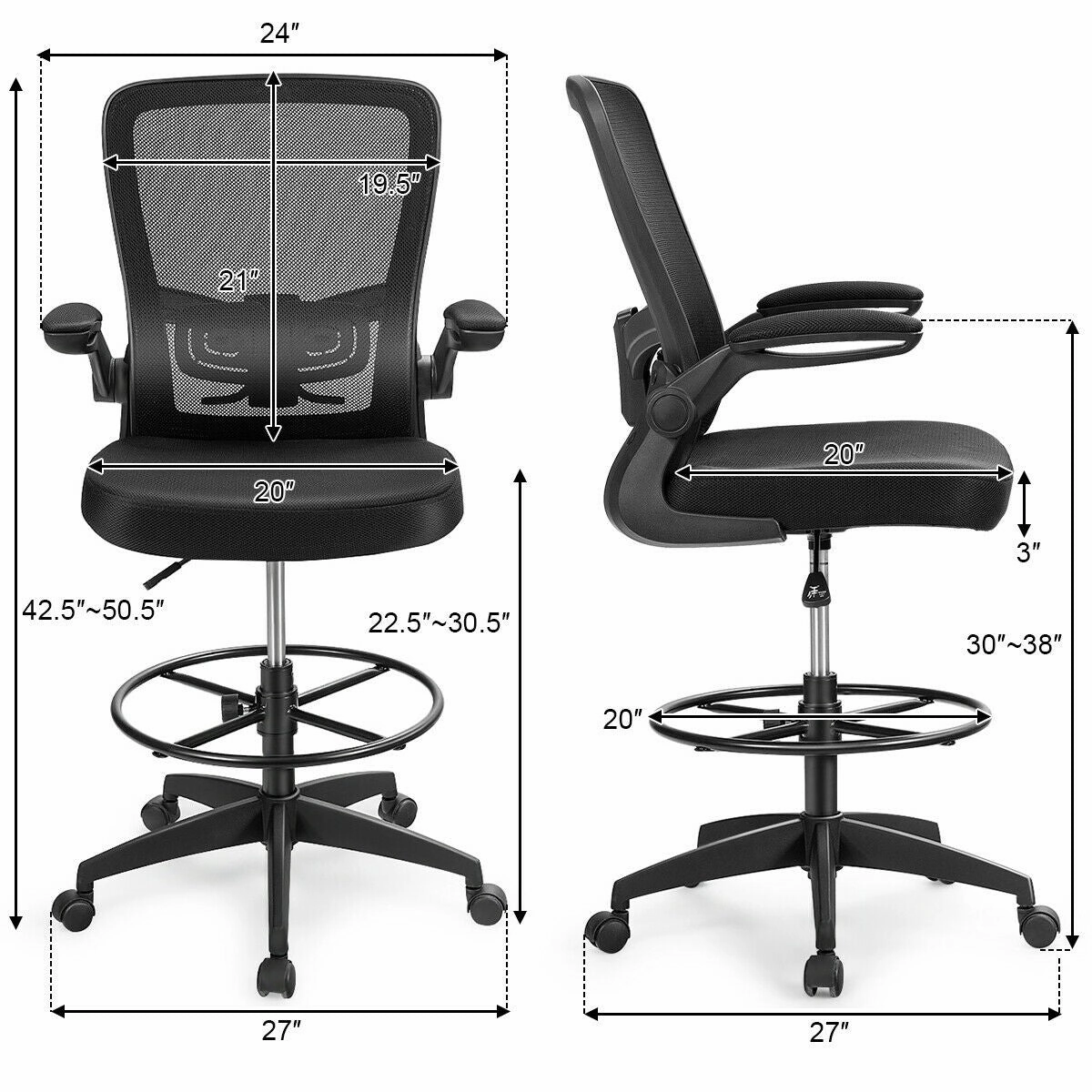 Drafting Chair High Back Office Chairs