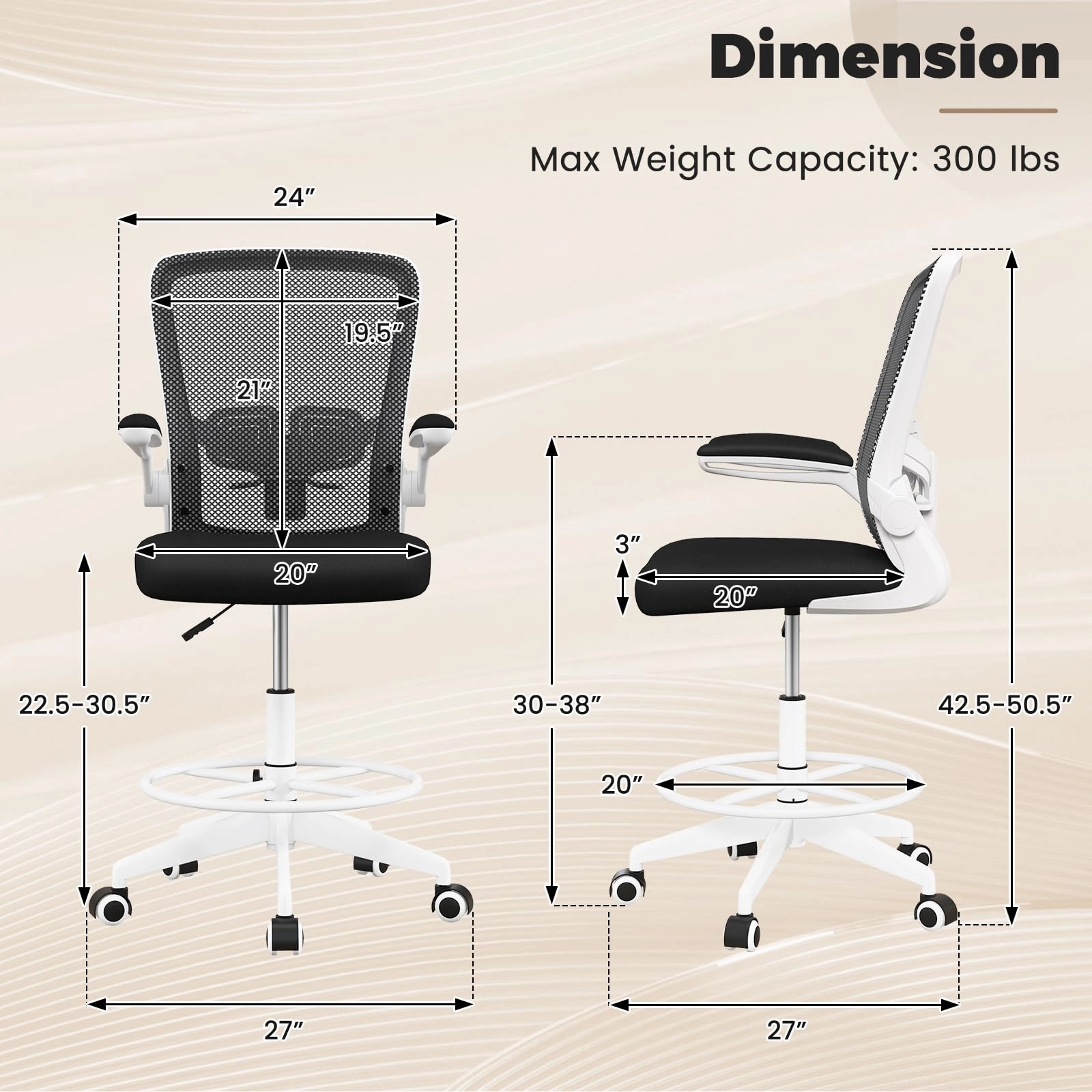 Drafting Chair High Back Office Chairs
