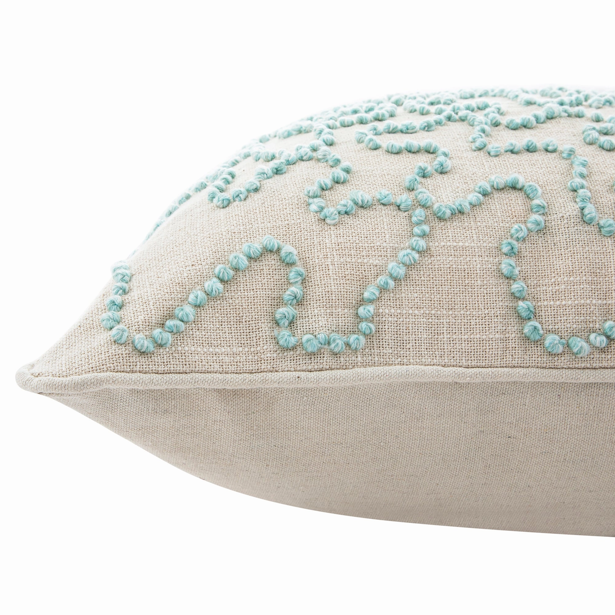 Dulcie Blue Wool French Knot Cushion