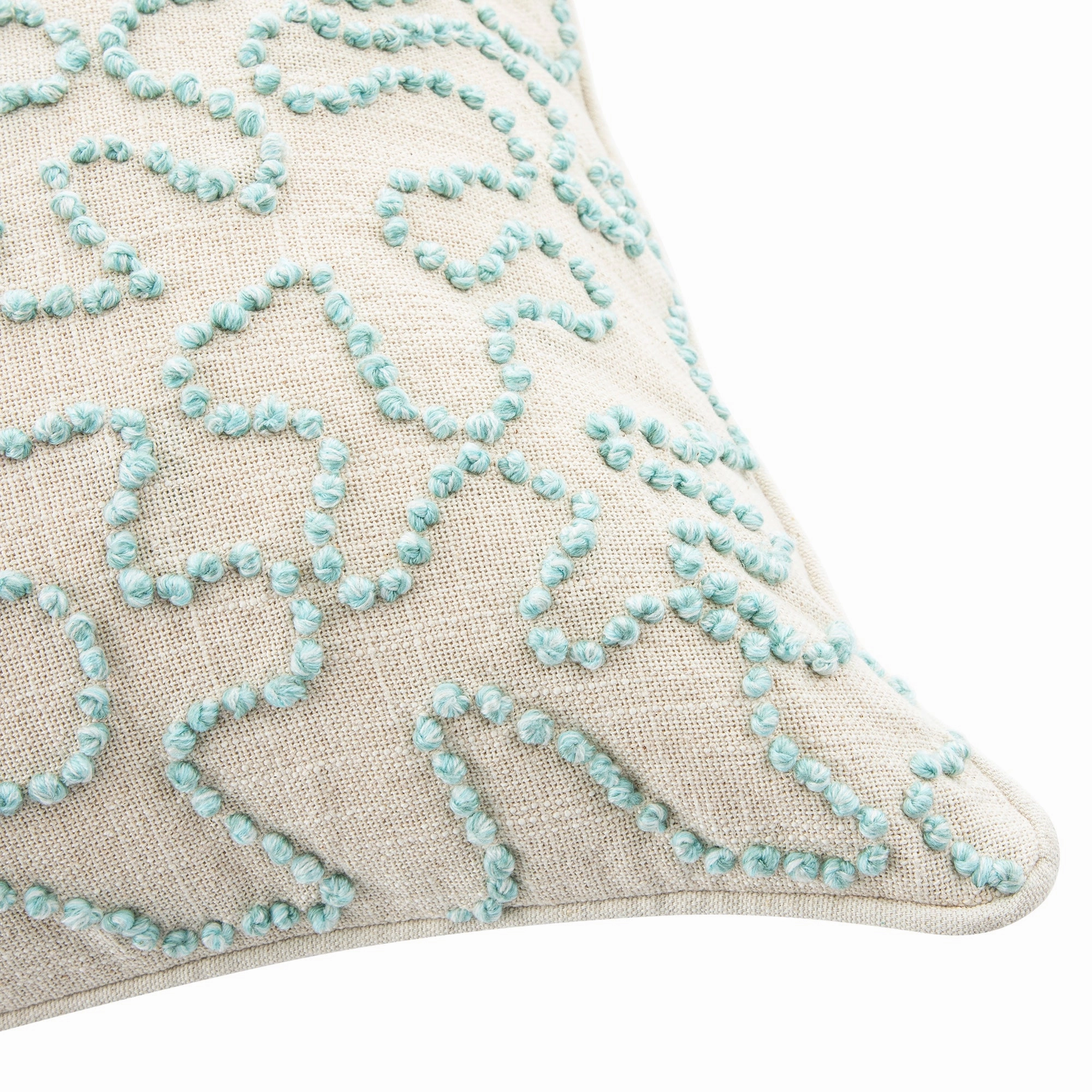 Dulcie Blue Wool French Knot Cushion