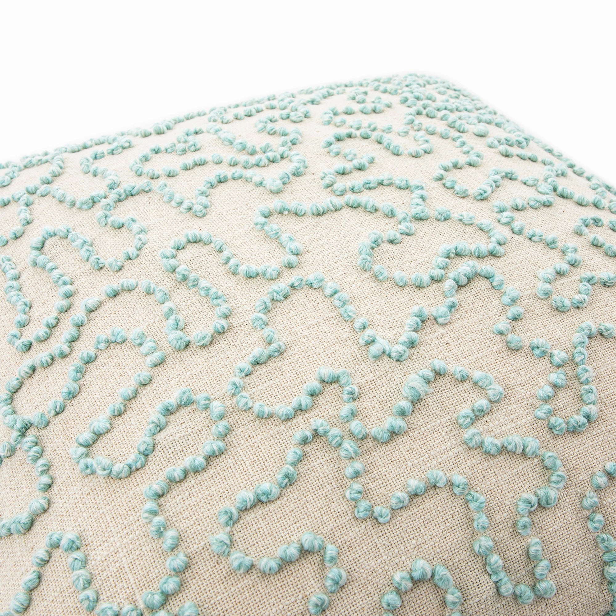 Dulcie Blue Wool French Knot Cushion