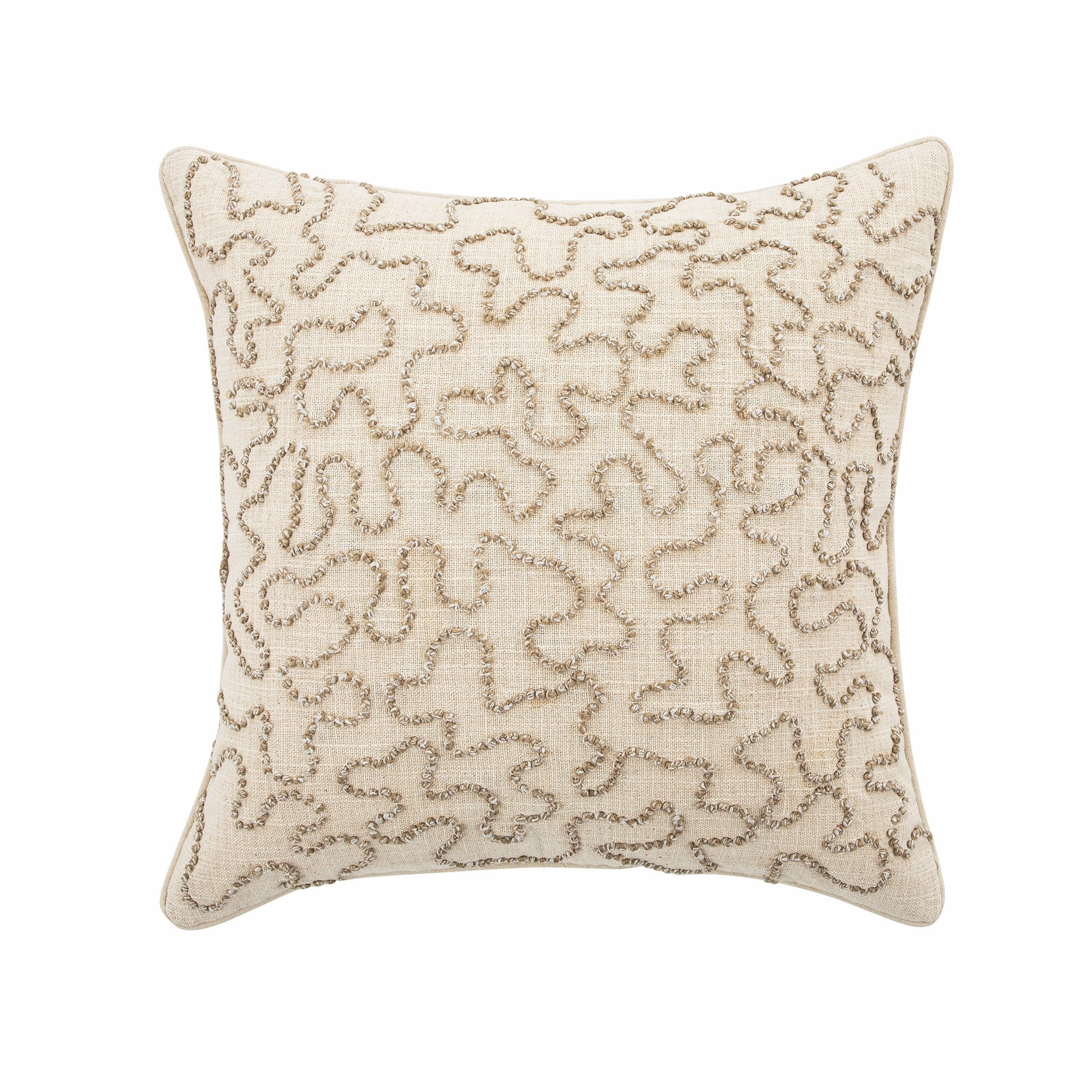 Dulcie Cream Wool French Knot Cushion
