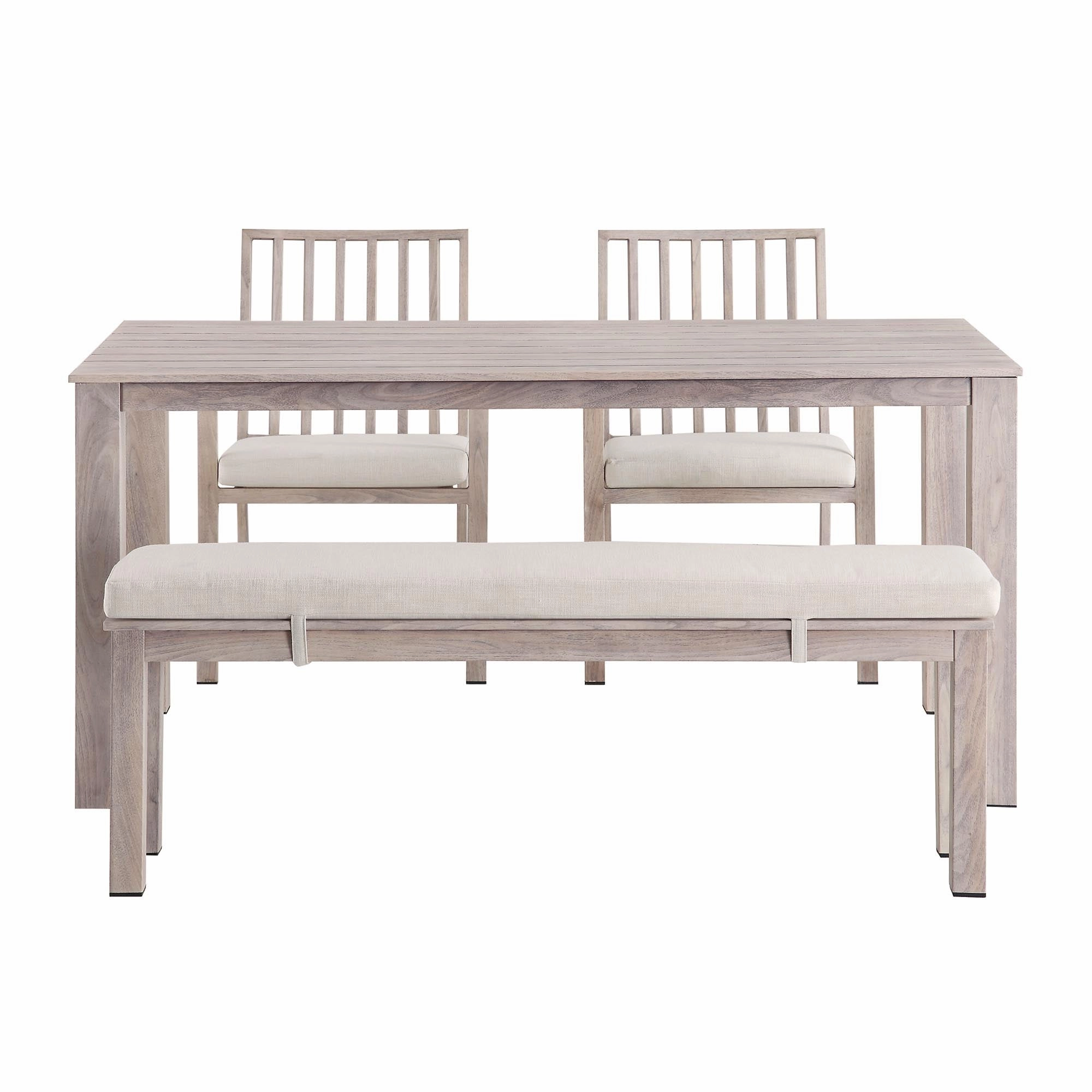 Earlswood Aluminium Washed Wood Effect Dining Set with Bench