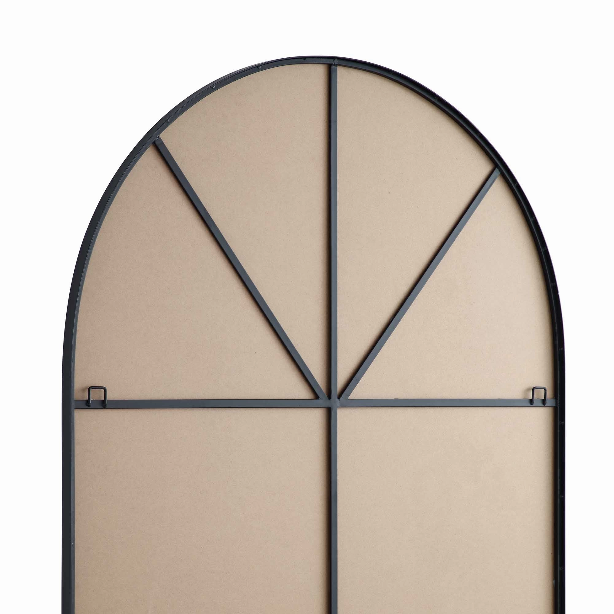 Eden Arched Full Length Metal Frame Mirror 180 x 110 cm, Black