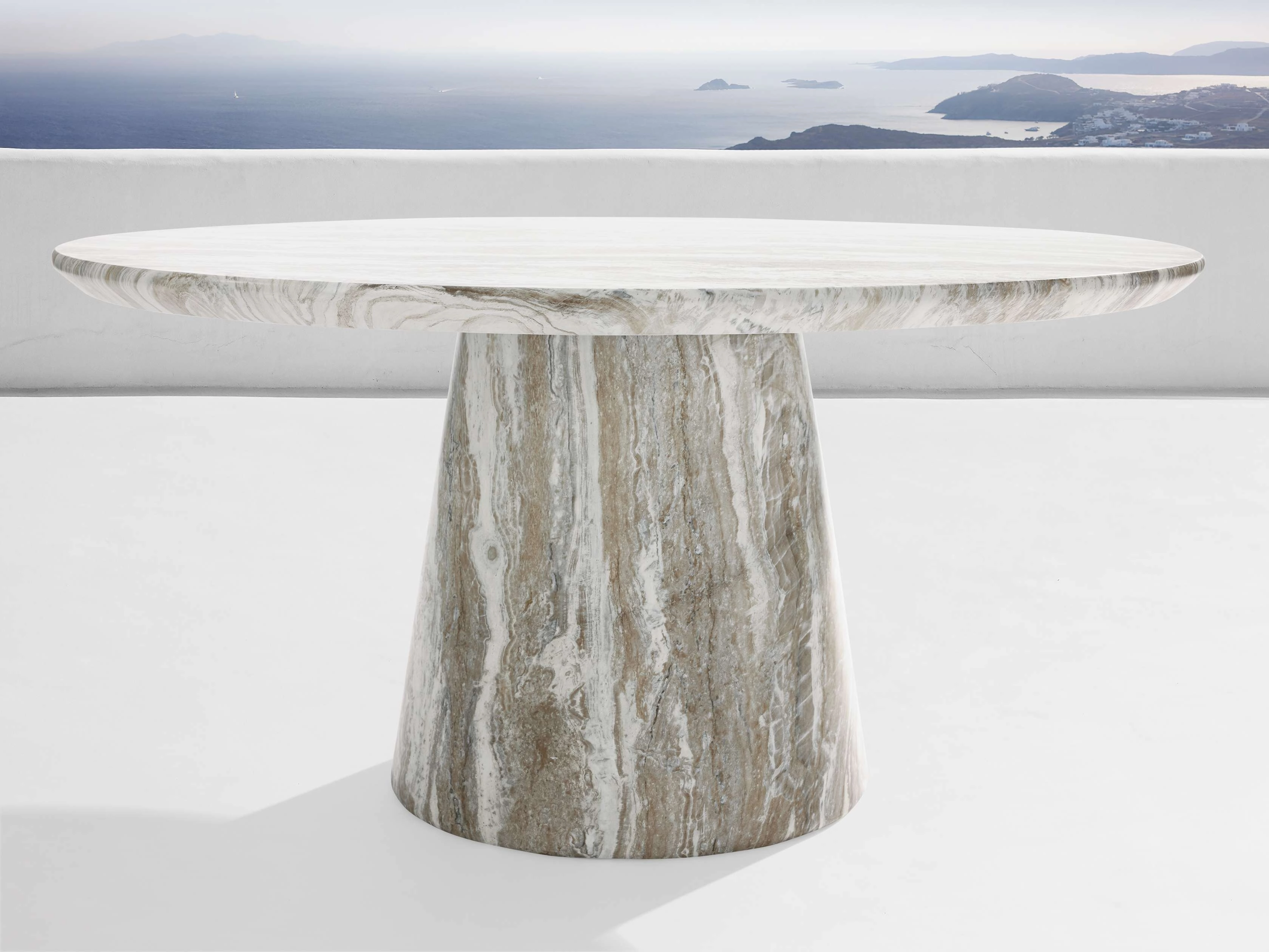Edgewater Outdoor Dining Table in Jade Faux Marble