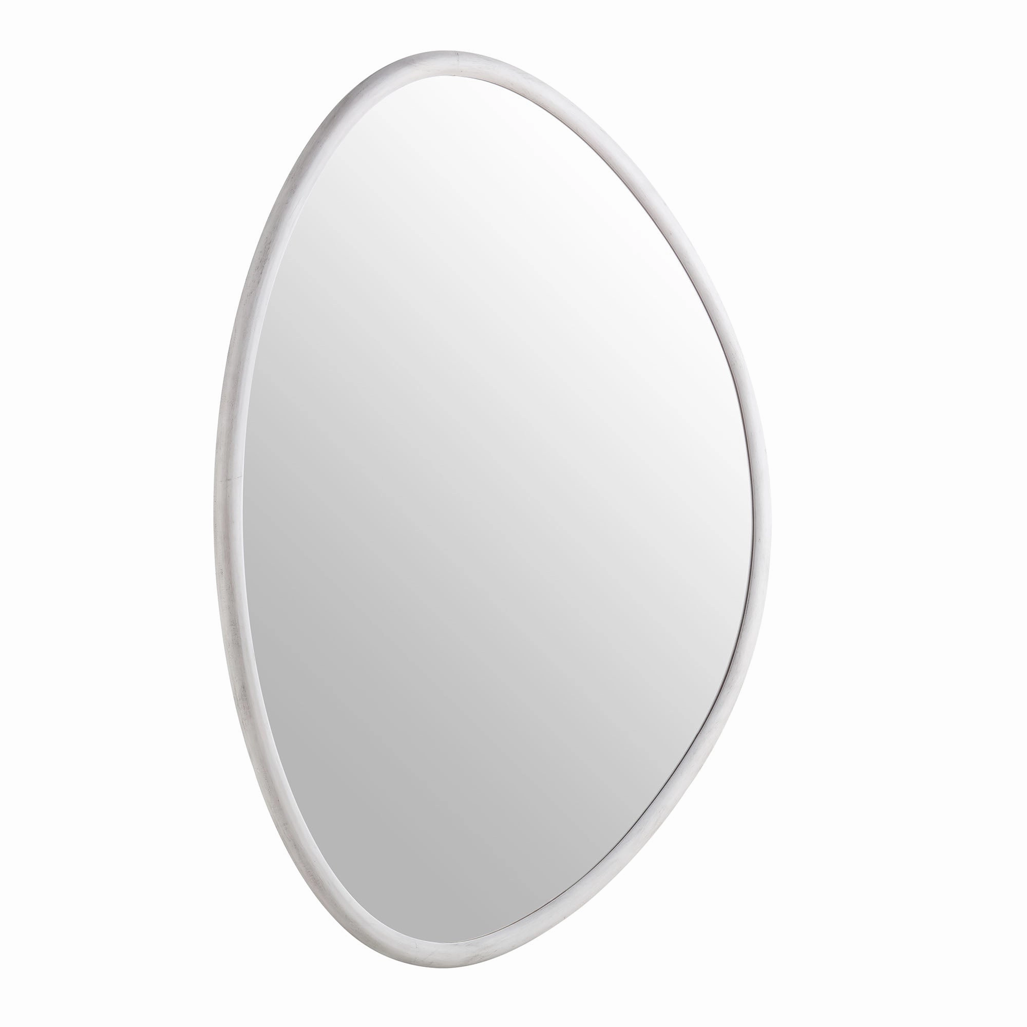 Edo Irregular Pebble Large Wooden Mirror 160 x 120 cm, Washed White