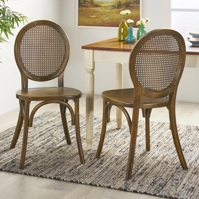 Elm Wood and Rattan Dining Chair (Set of 2) - NH713013 kitchen accessories, table linens