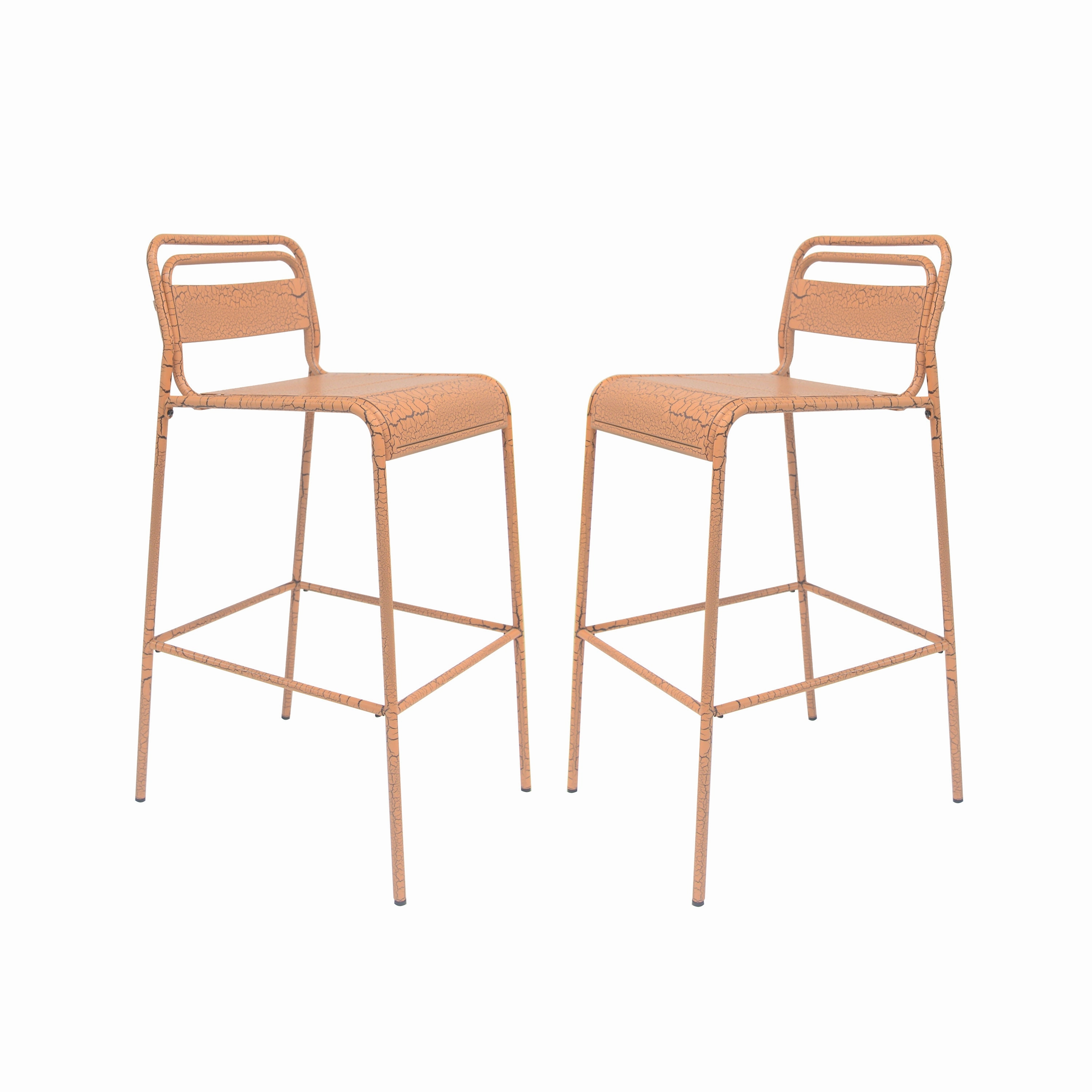Elowen Outdoor Patio Bar Stools, Iron, Set of 2