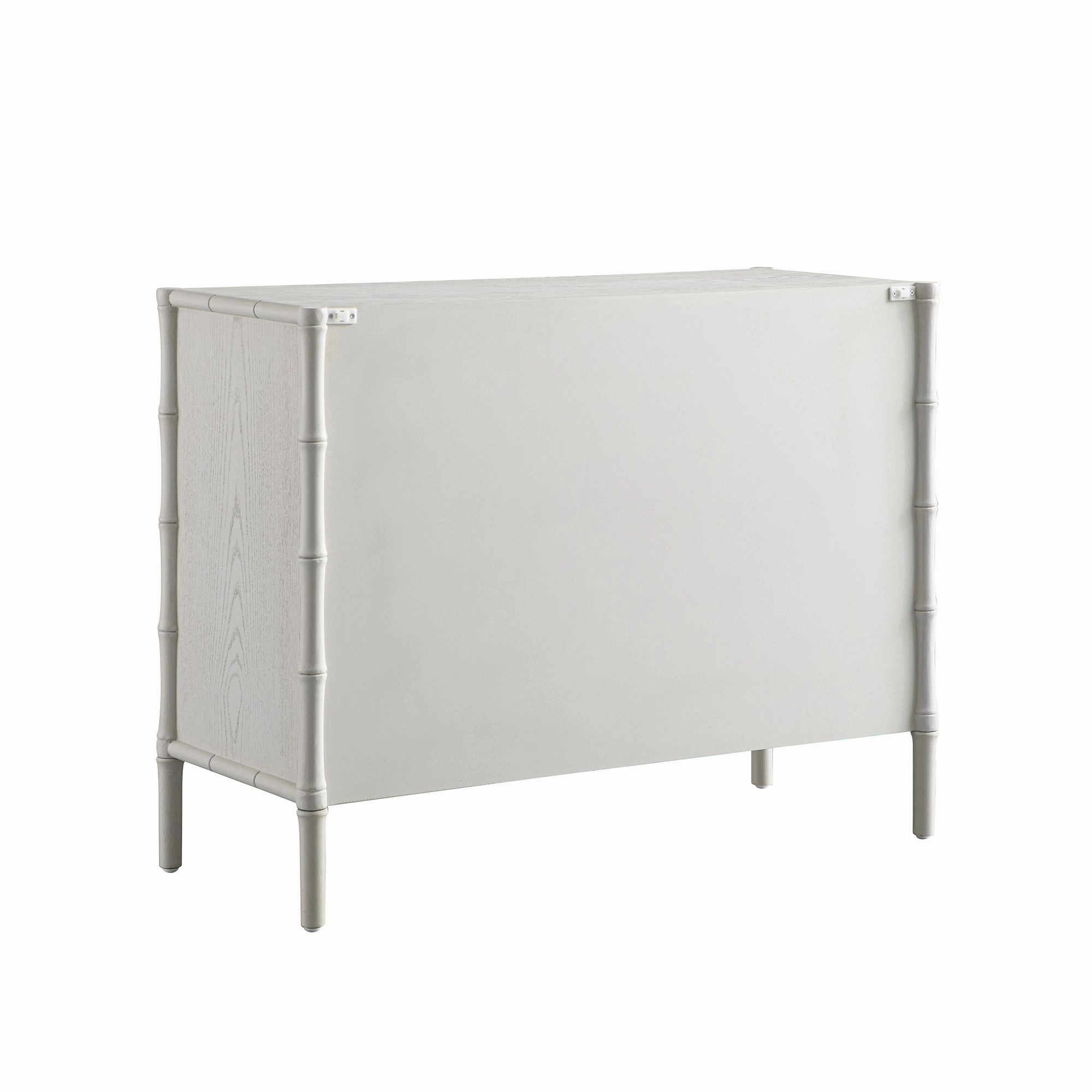 Elstowe Faux Bamboo 1-Door 3-Drawer Sideboard, Shaded White