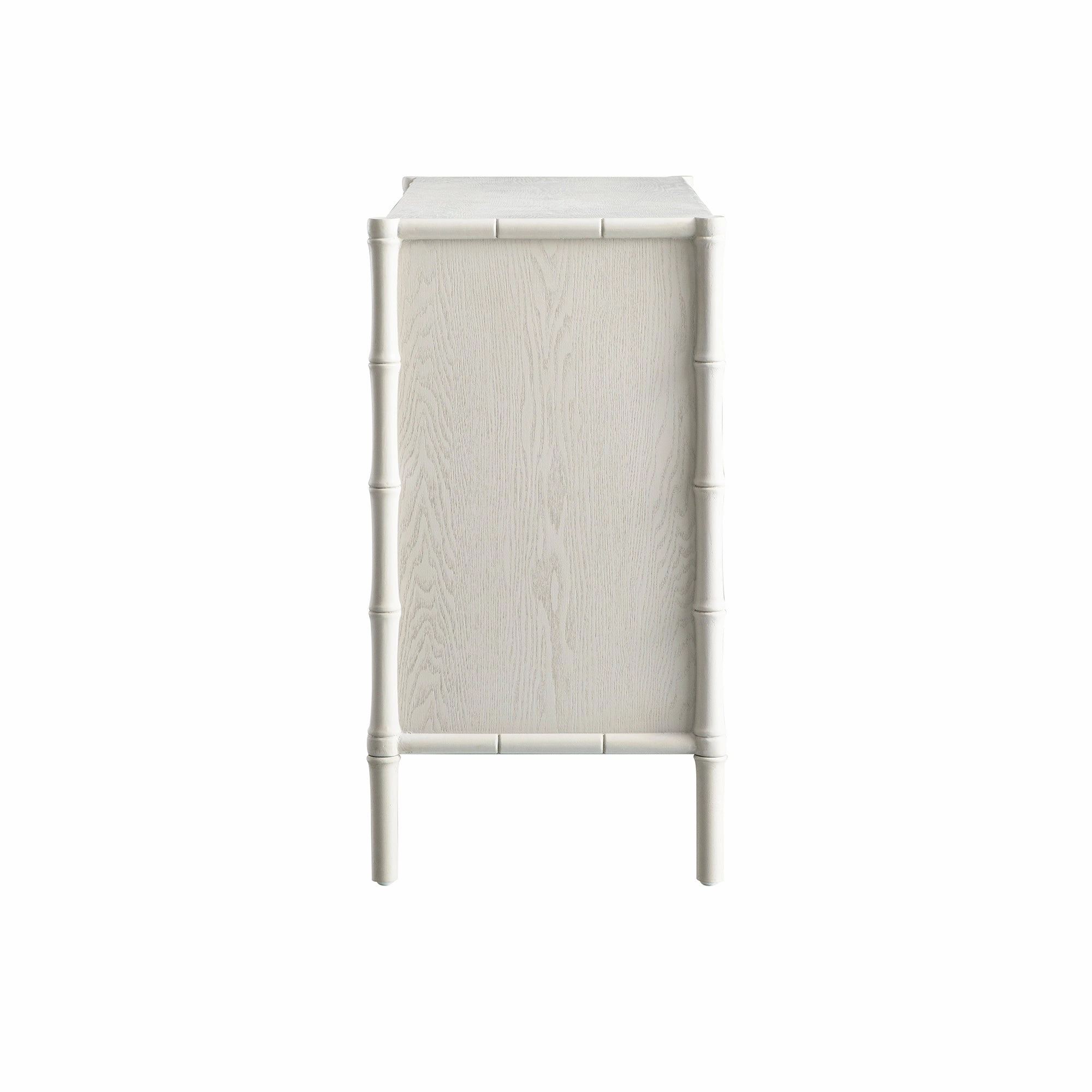 Elstowe Faux Bamboo 1-Door 3-Drawer Sideboard, Shaded White